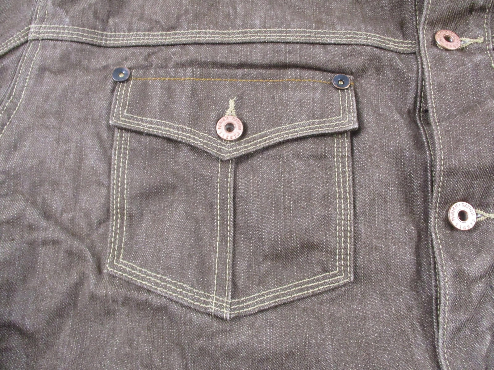 Parish Jacket Mens 4XL Brown Cotton Denim Military Workwear Snap Front Outdoor12