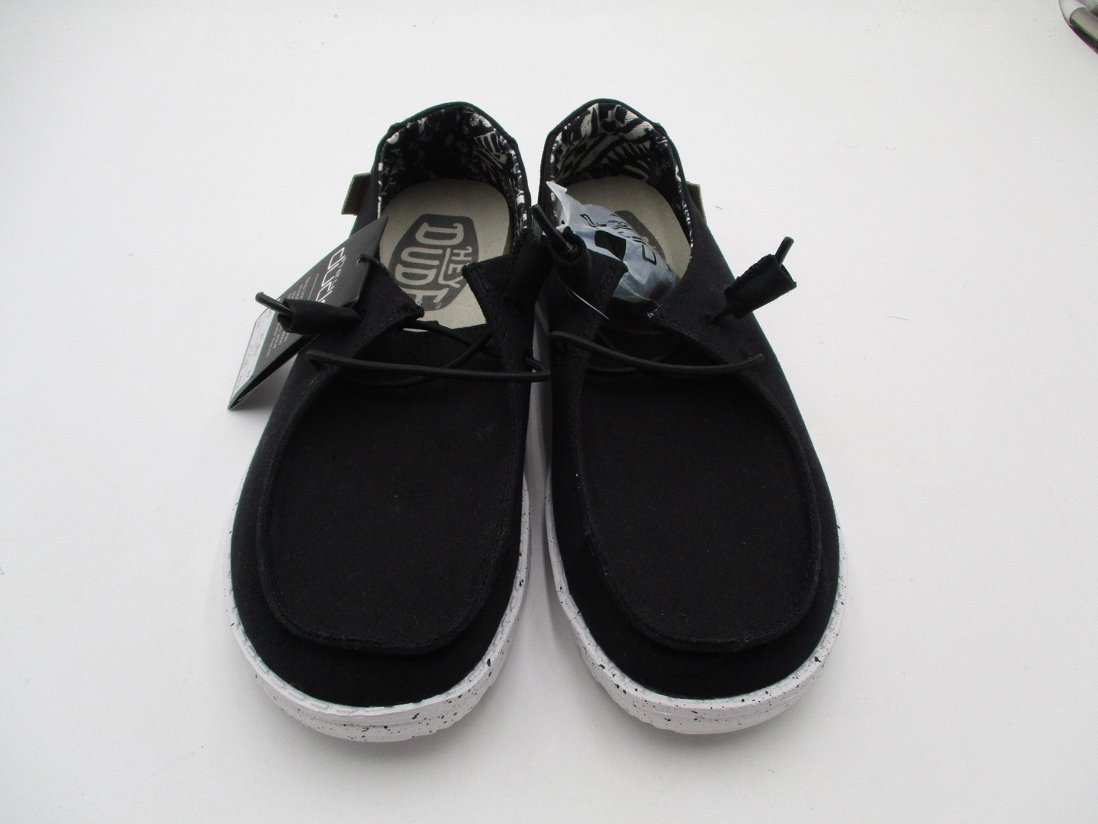 Hey Dude Wendy Basic Shoes Womens Size 6 Black Odyssey Slip On Speckled Sole3