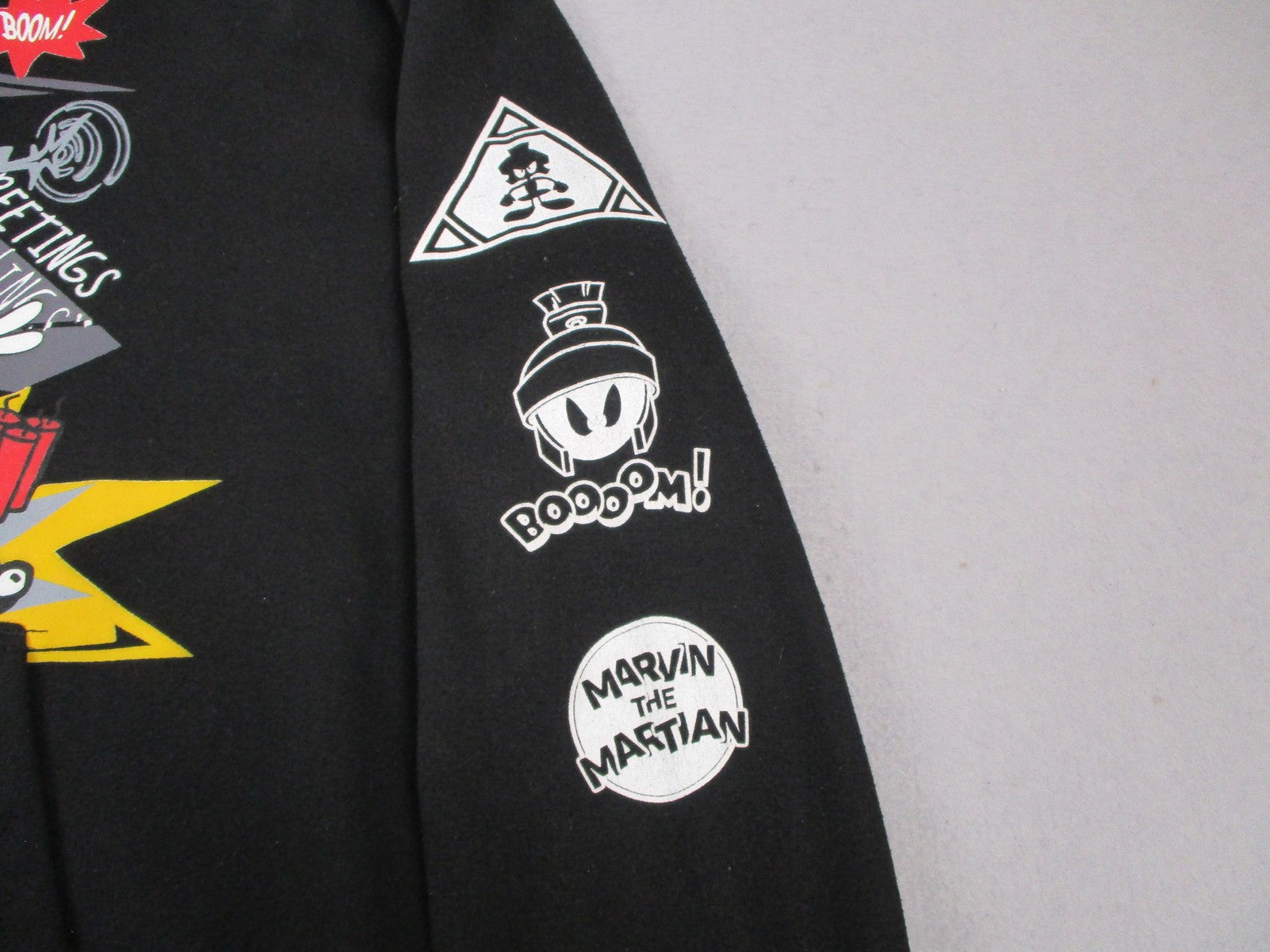 Looney Tunes Marvin the Martian Hoodie Mens 3XL Black Cartoon Graphic