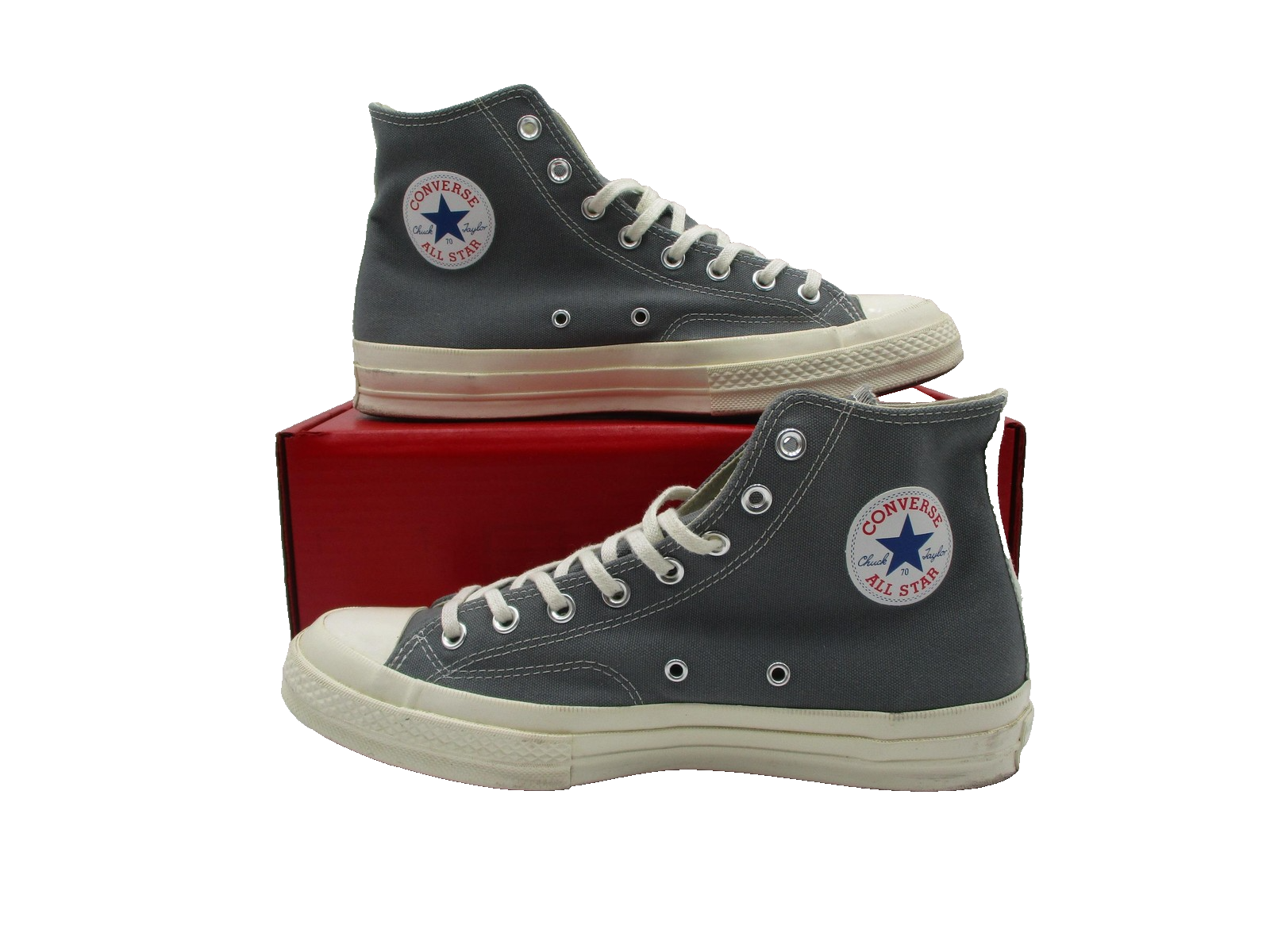 Converse x Comme des Garçons PLAY Chuck 70 Hi Shoes Mens Sz 10 Gray 171847C 1D22