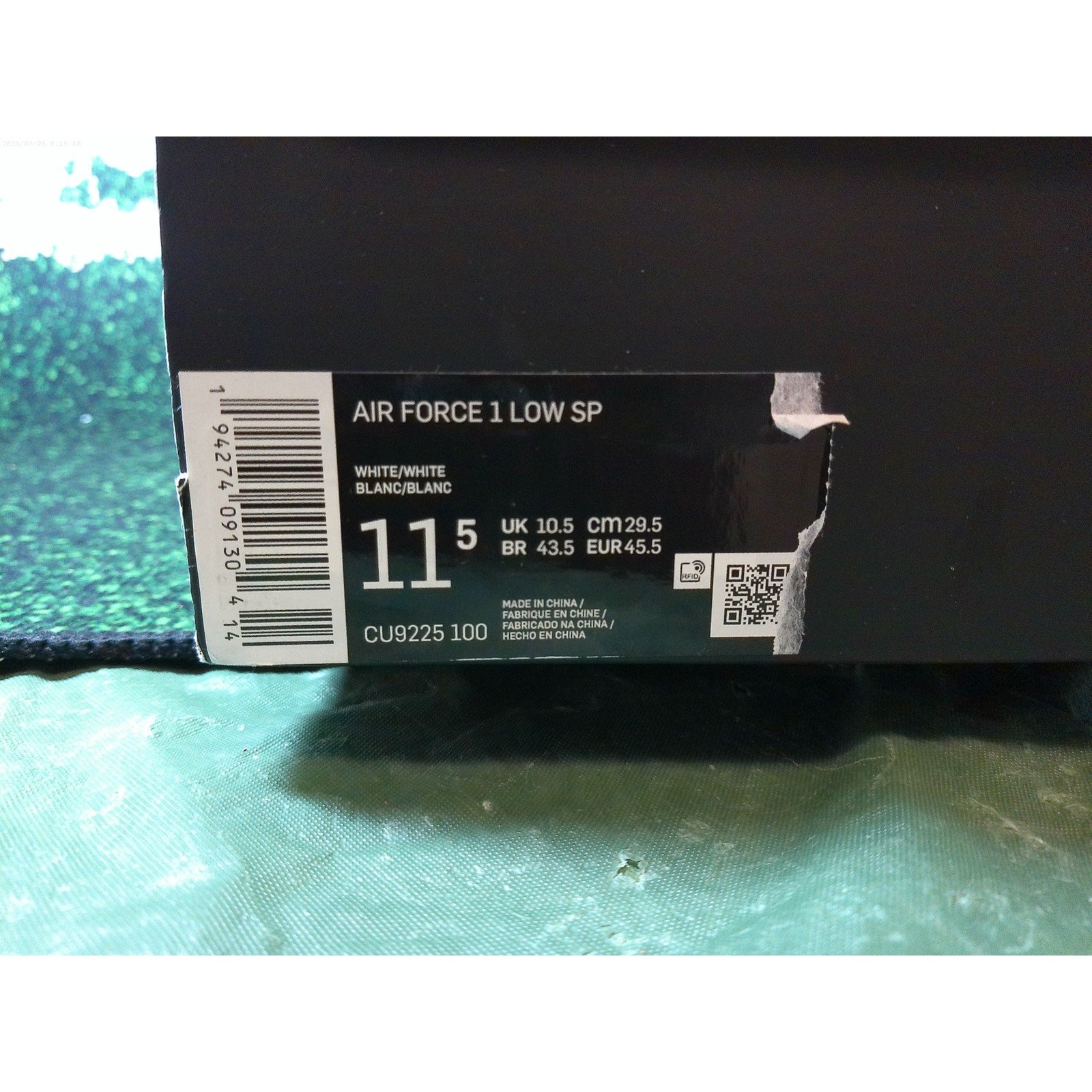 Nike Supreme x Air Force 1 Low 'Box Logo  White' Sz 11.5 CU9225 100 5