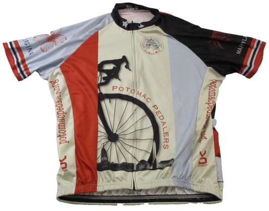 VOmax Potomac Pedalers Cycling Jersey Mens 4XL Washington DC Map Full Zip USA0