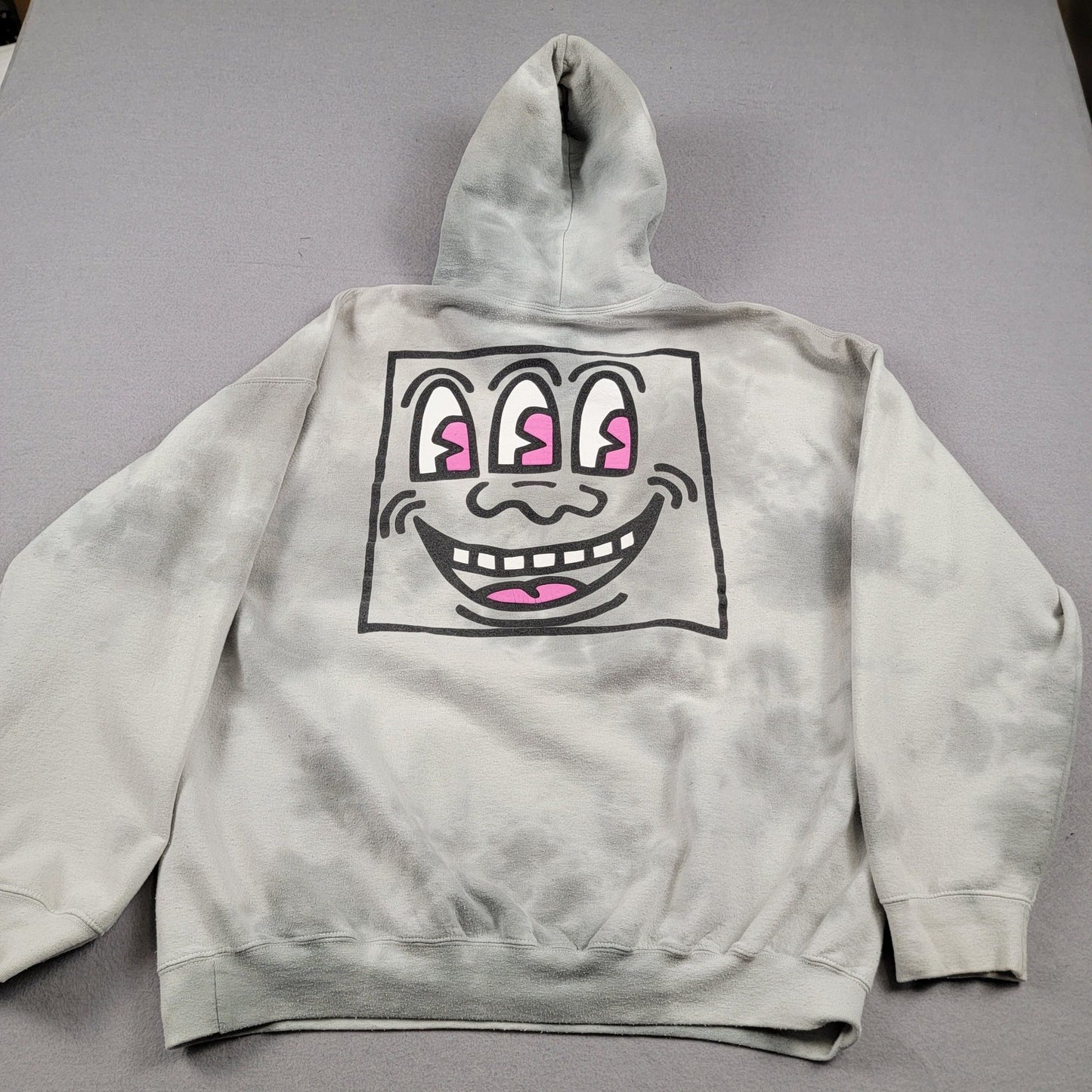 Ripple Junction Keith Haring Pop Art Tie Dye Hoodie Sz L1
