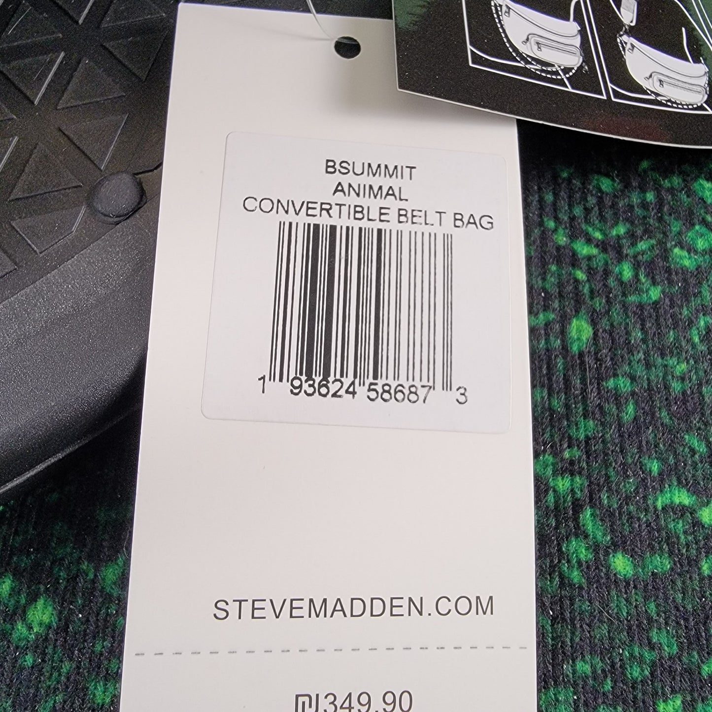 Steve Madden BSummit Animal Convertible Belt Bag Leopard Gold Black NWT4