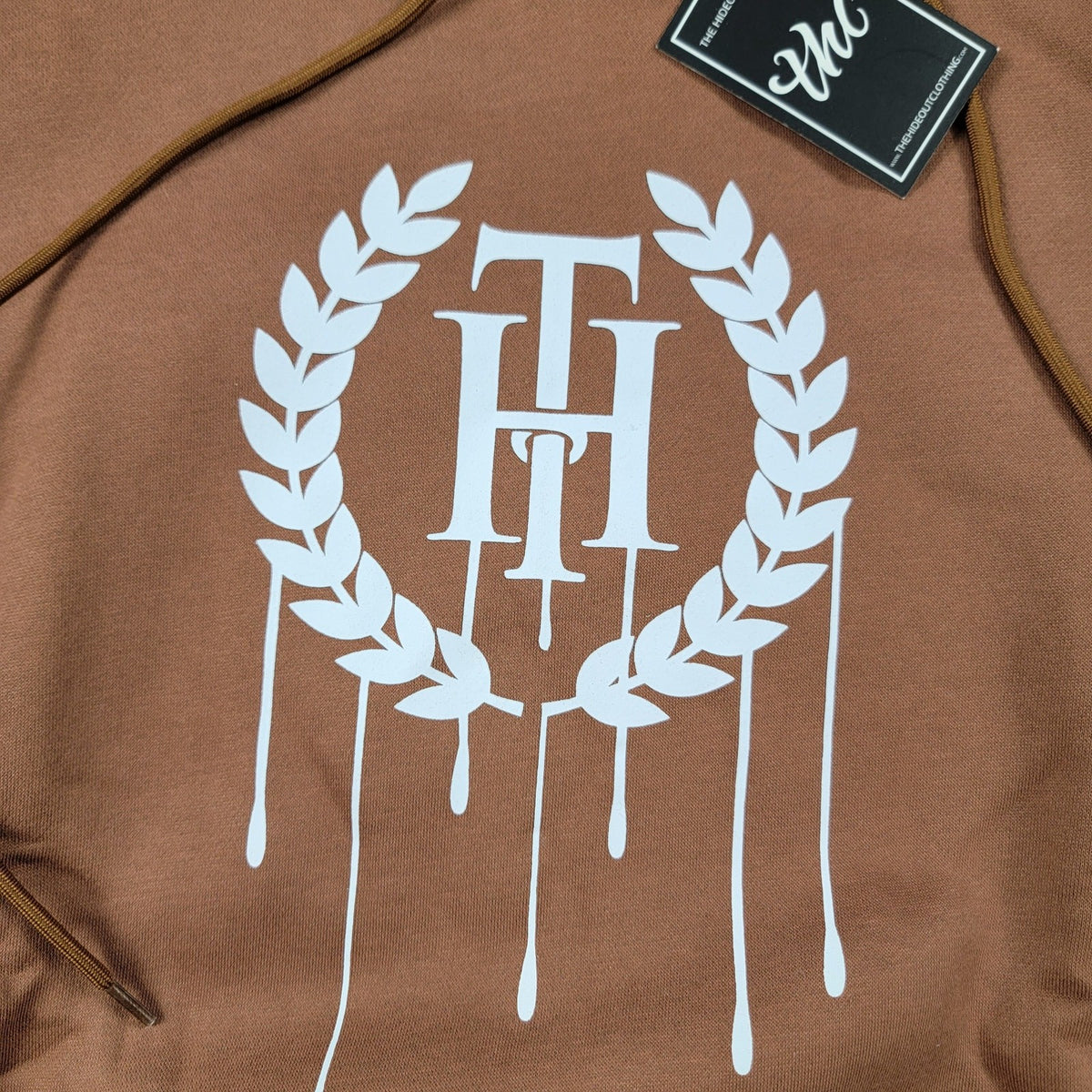 The Hideout Clothing THC Essentials Hoodie Size Medium Brown NWT1