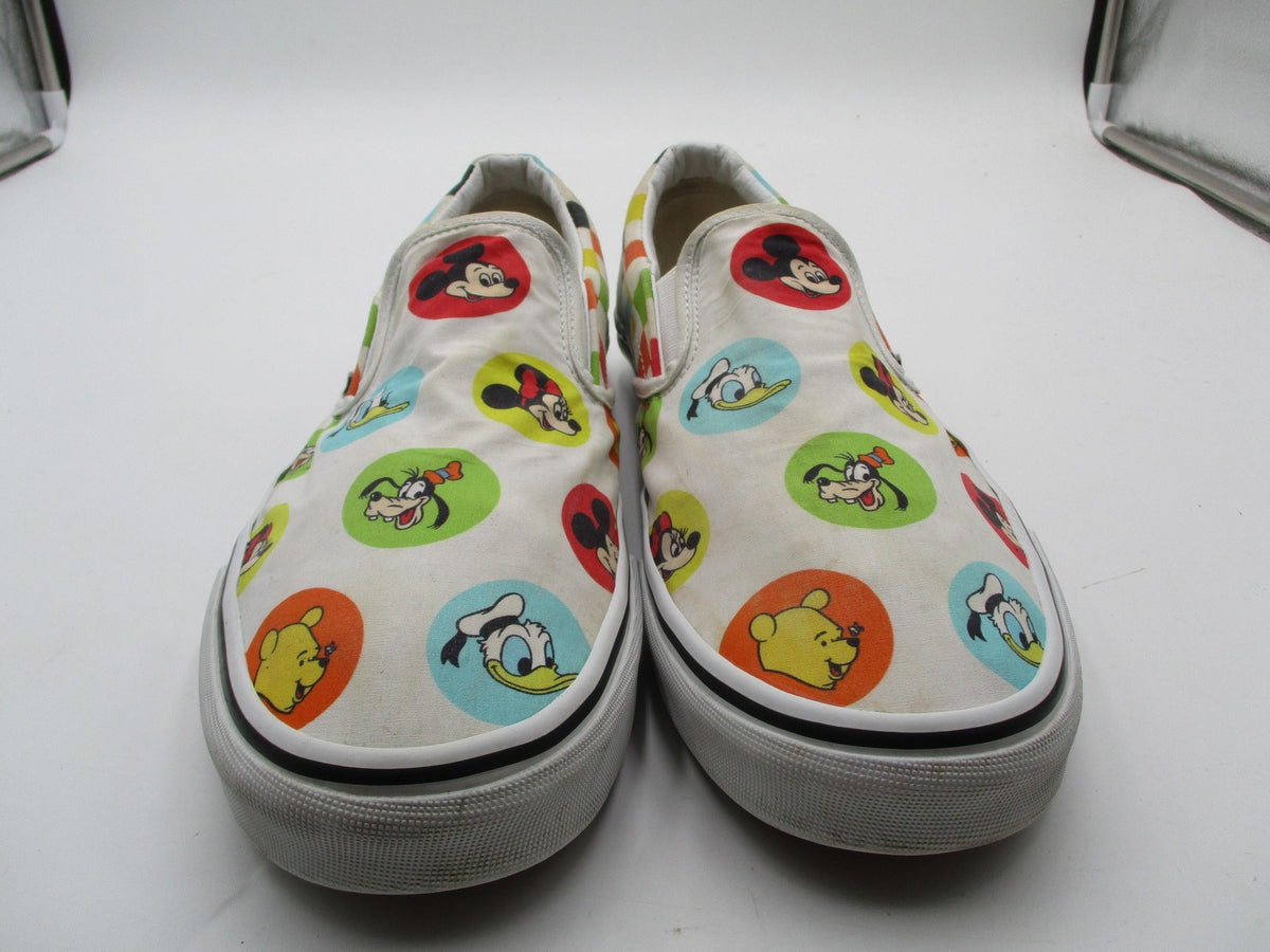 Vans Disney Classic Slip-On Shoes Mens Size 11 Multicolor Mickey Cartoon 7213561