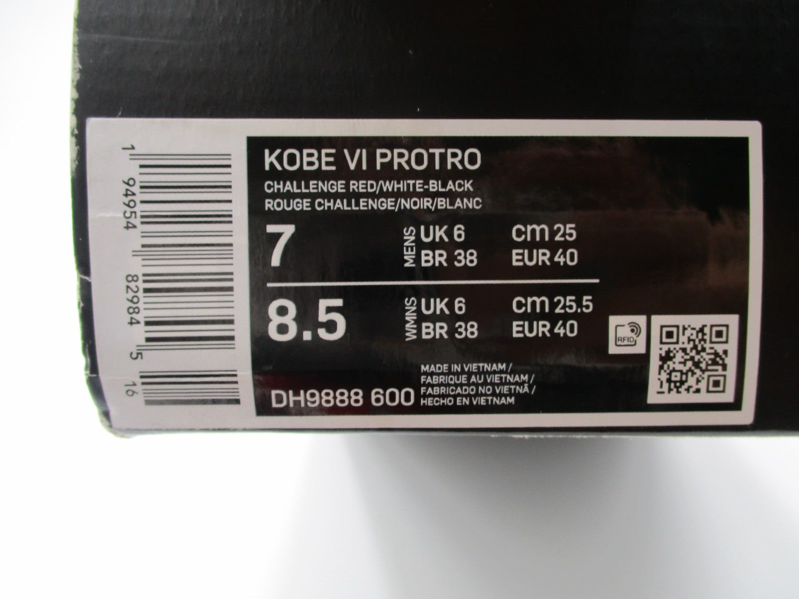 Nike Kobe 6 Protro Challenge Red White Black DH9888600 Men’s 7 Preowned w/Box21