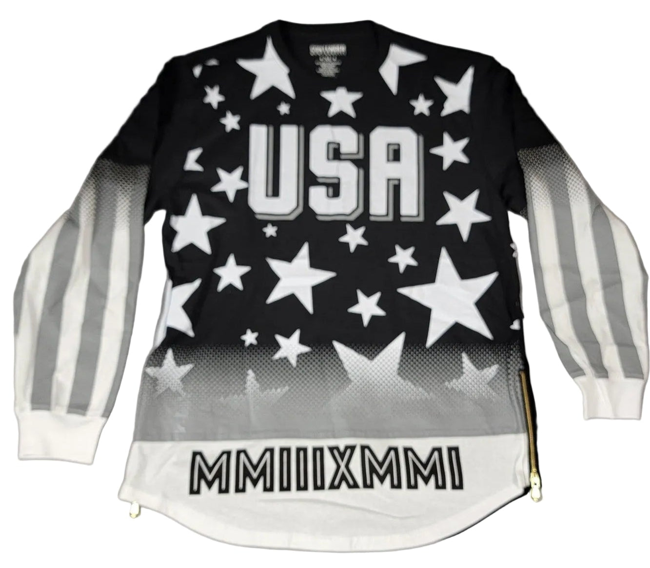 Contender USA Long Sleeve Shirt Monochrome Black Men's Sz XL