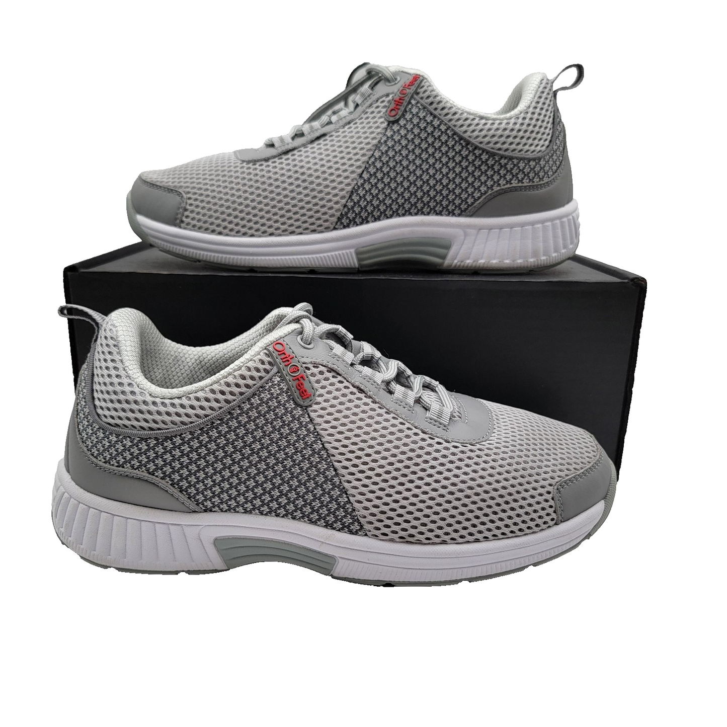 Orthofeet Shoes Men Sz 8 Wide Gray Walking Comfort Mesh Diabetic Sneakers 2E 2630