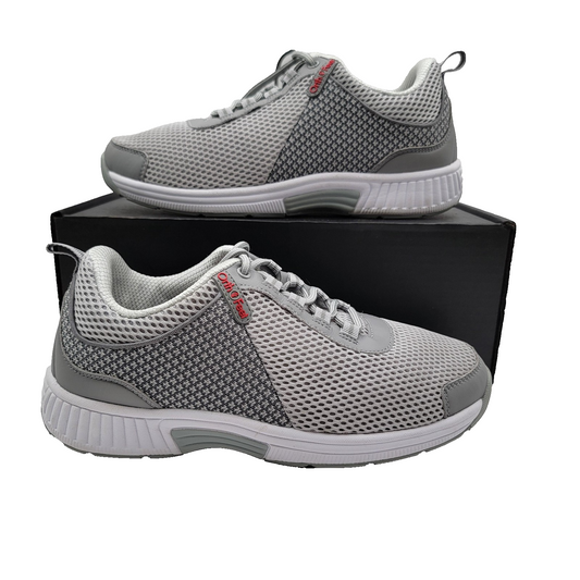 Orthofeet Shoes Men Sz 8 Wide Gray Walking Comfort Mesh Diabetic Sneakers 2E 2630