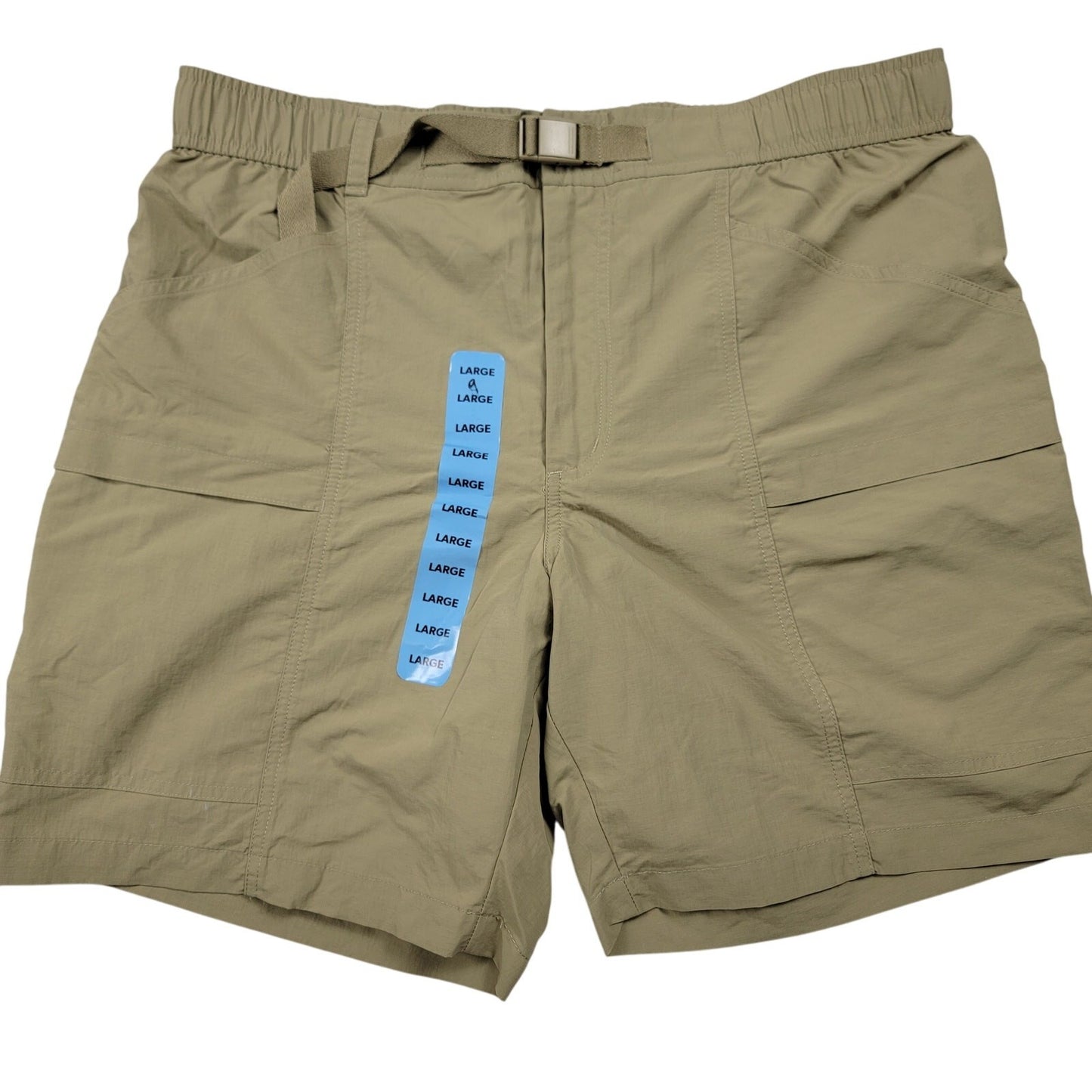 Eddie Bauer Men’s Utility Hiking Shorts Size Large Tan Nylon Belted Outdoor0