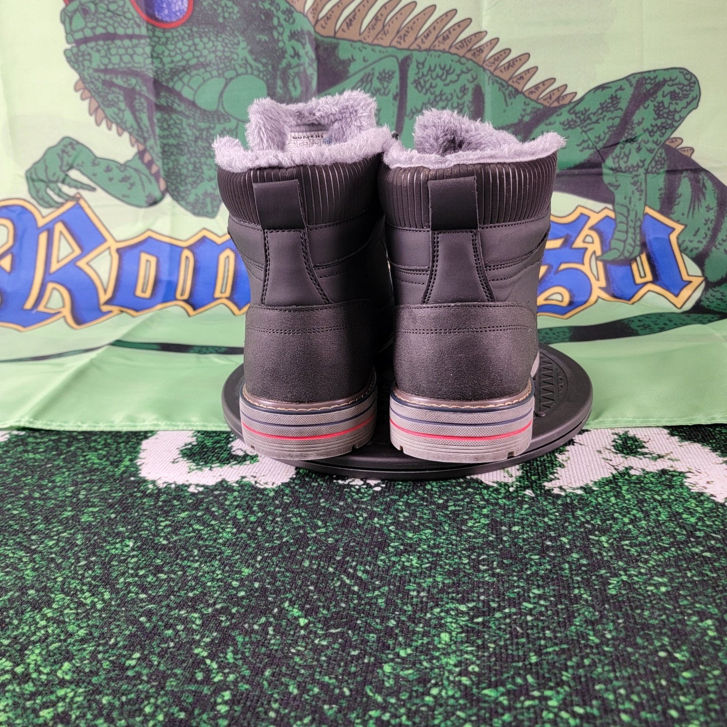 Quatchi Men’s Winter Boots Black Fur Lined Size 14 EU 48 Waterproof Lug Sole2