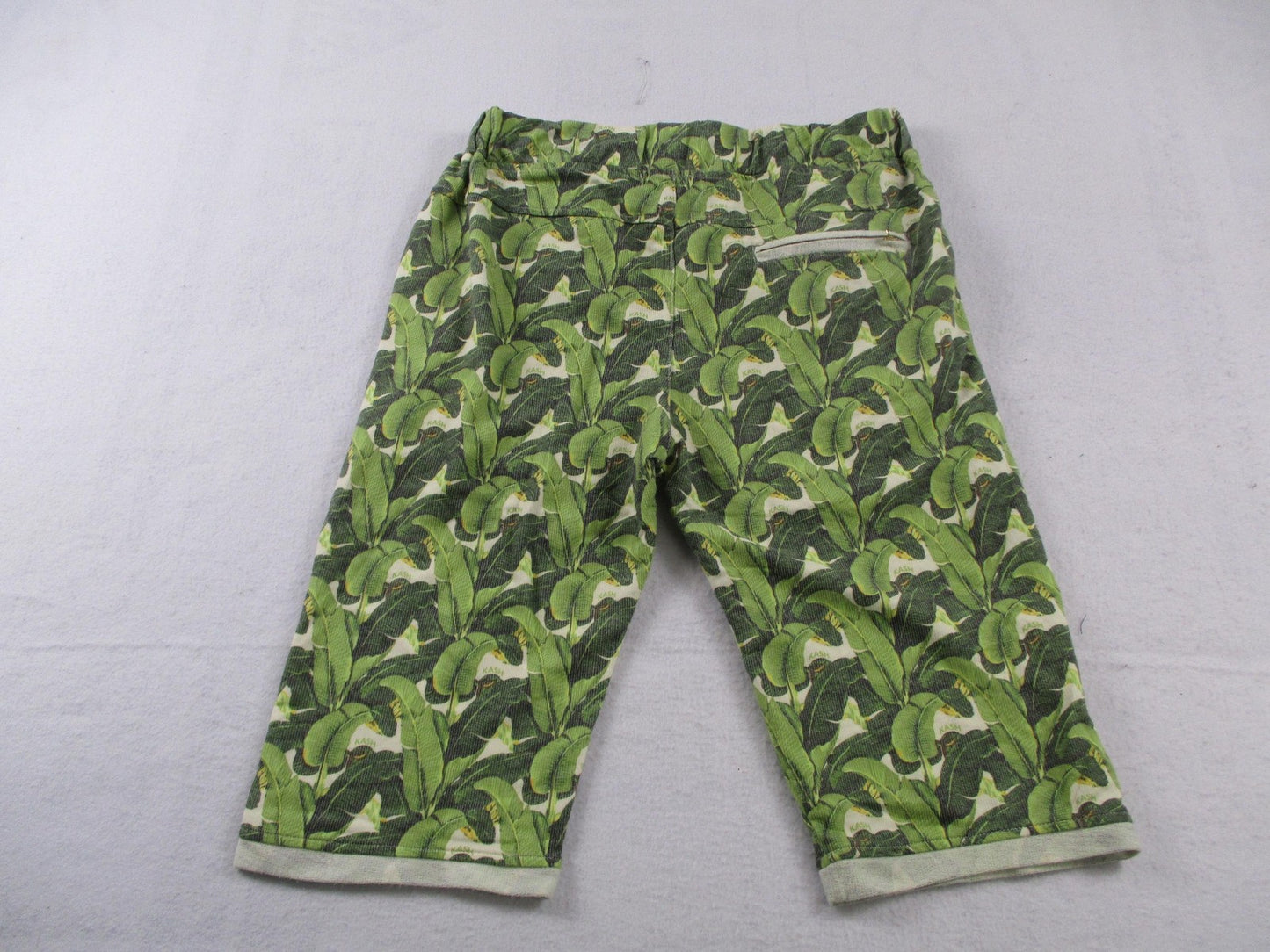 KASH Sweatsuit Set Mens Large Green Tropical Leaf Hoodie Shorts 2 Piece USA 167419