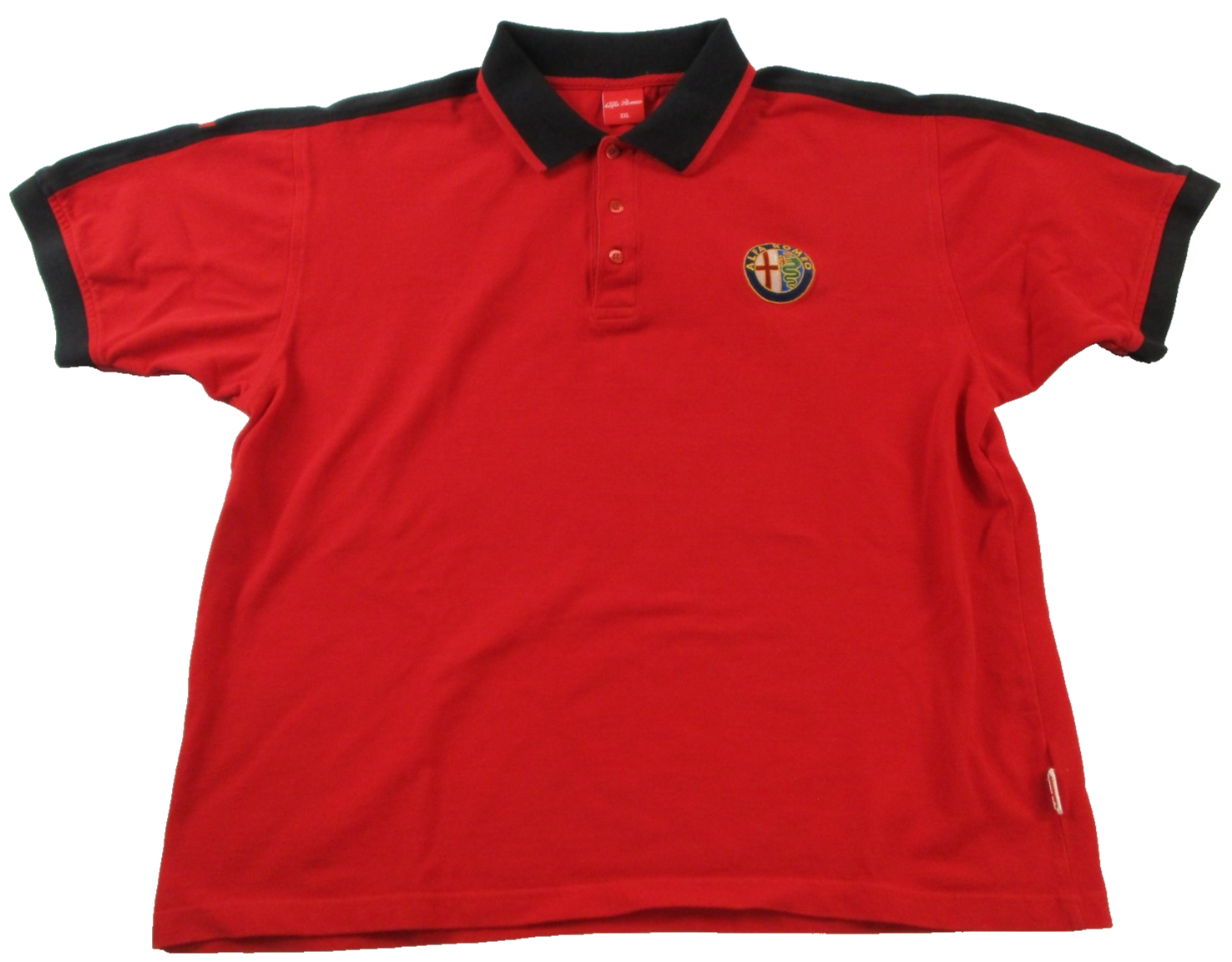 Alfa Romeo Polo Shirt Men 2XL Red Black Short Sleeve Racing Automotive Logo 15600