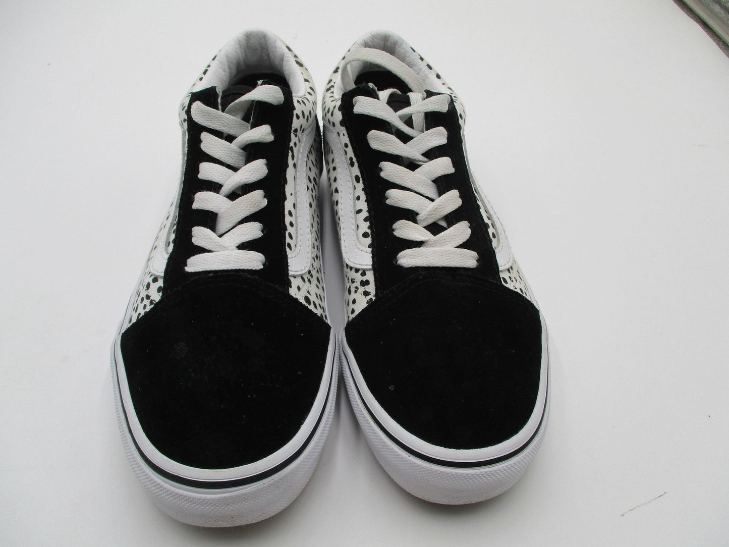 Vans Dalmatian Spot Print Shoes Kids Size 6 Black White Suede Sneakers1