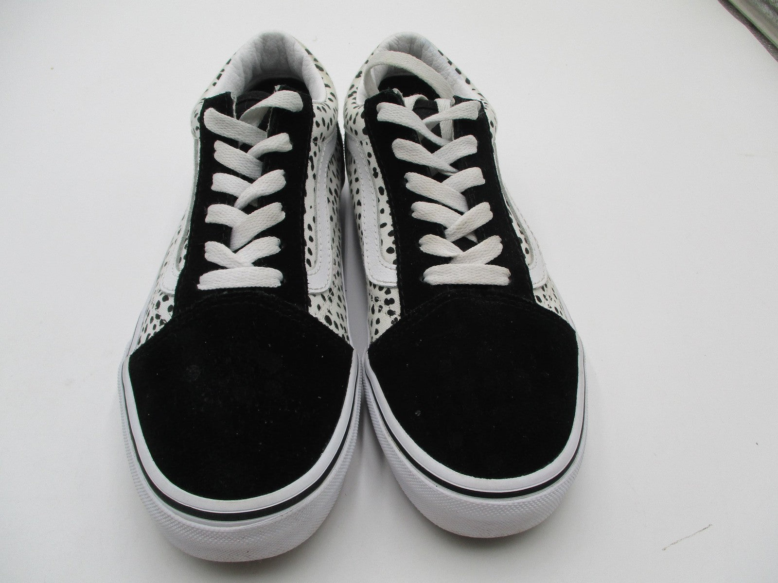 Vans Dalmatian Spot Print Shoes Kids Size 6 Black White Suede Sneakers1