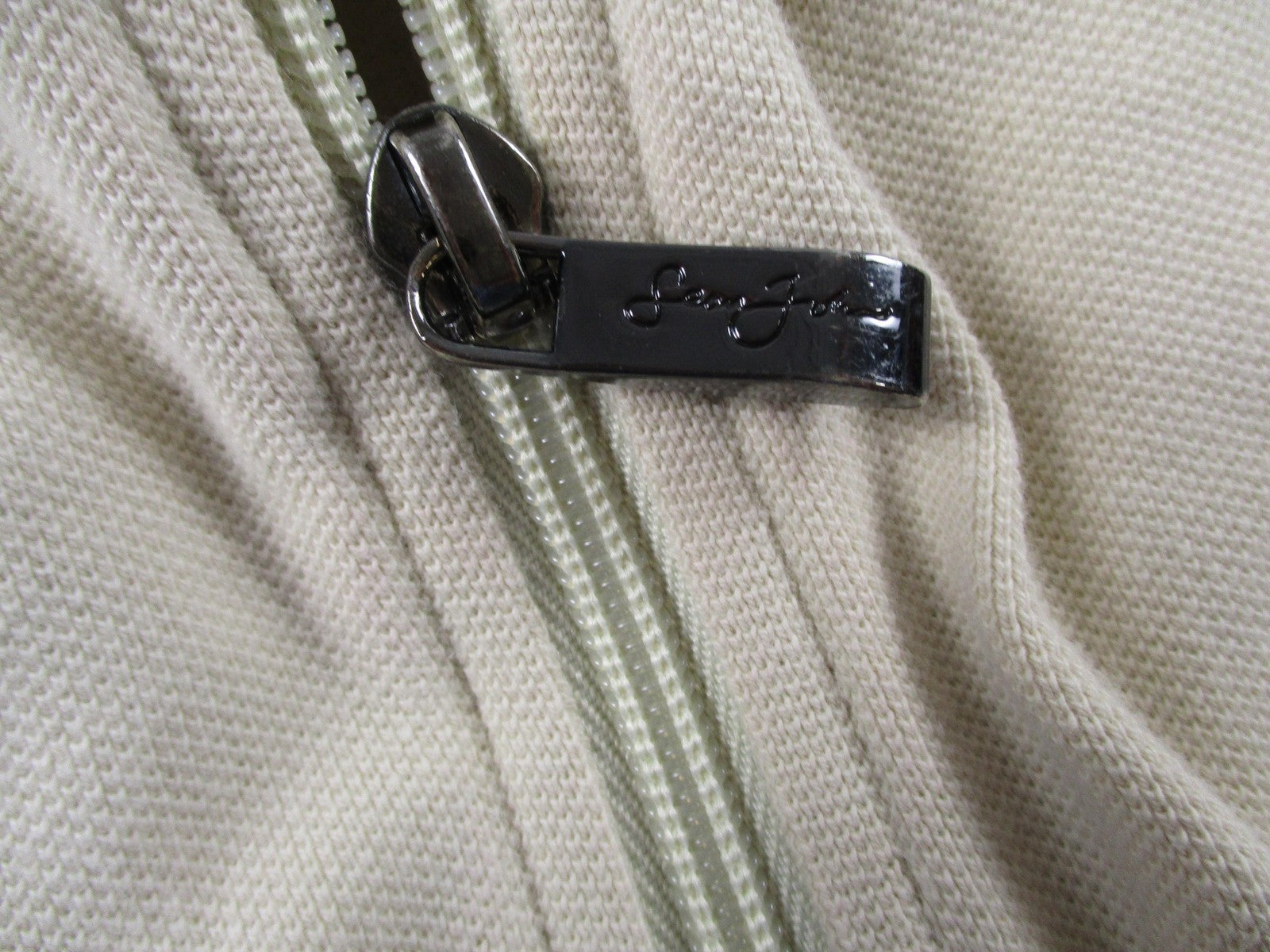 Sean John Jacket Mens Large Beige Brown Red Stripe Track Full Zip Collared Knit5