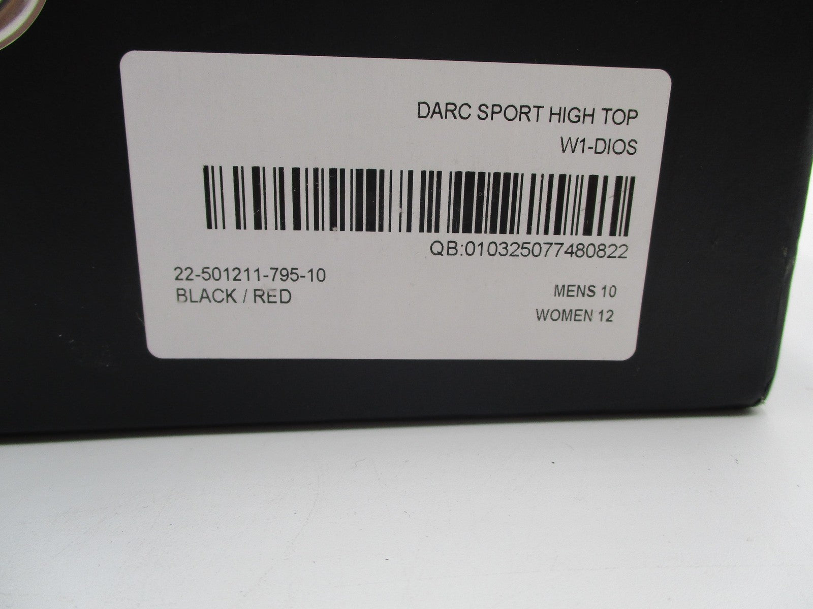 Darc Sport High Top W1DIOS Shoes Mens Size 10 Black Red Wolves Club Sneakers22