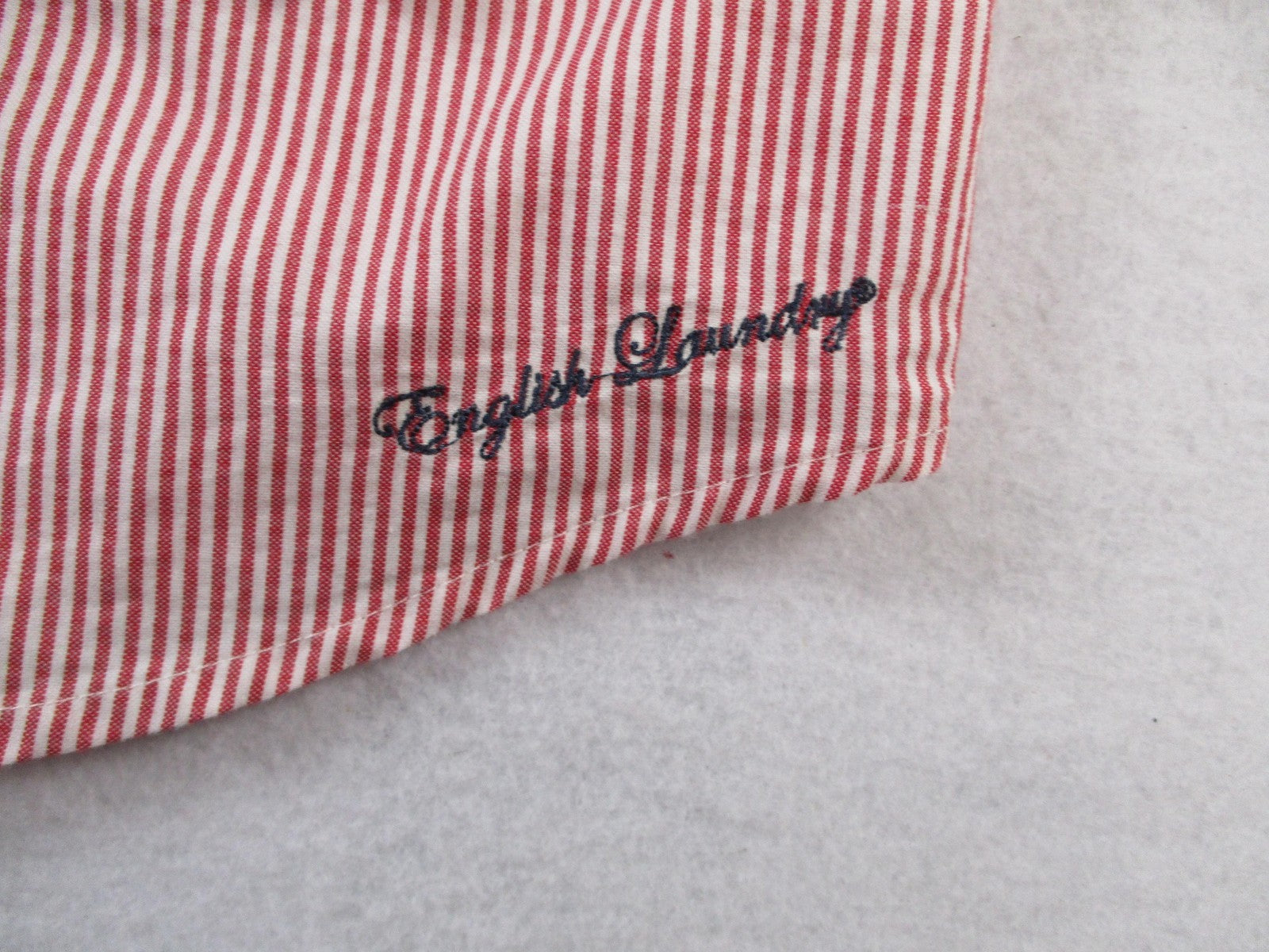 English Laundry Shirt Mens 2XL Red Striped Long Sleeve Embroidered ELW810 155917