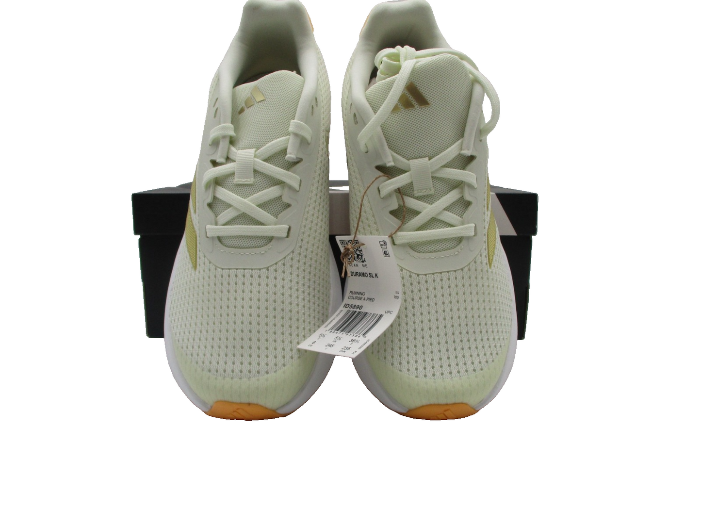 Adidas Duramo SL K Running Shoes Light Yellow Lilac Orange ID5890 Size 6 New4