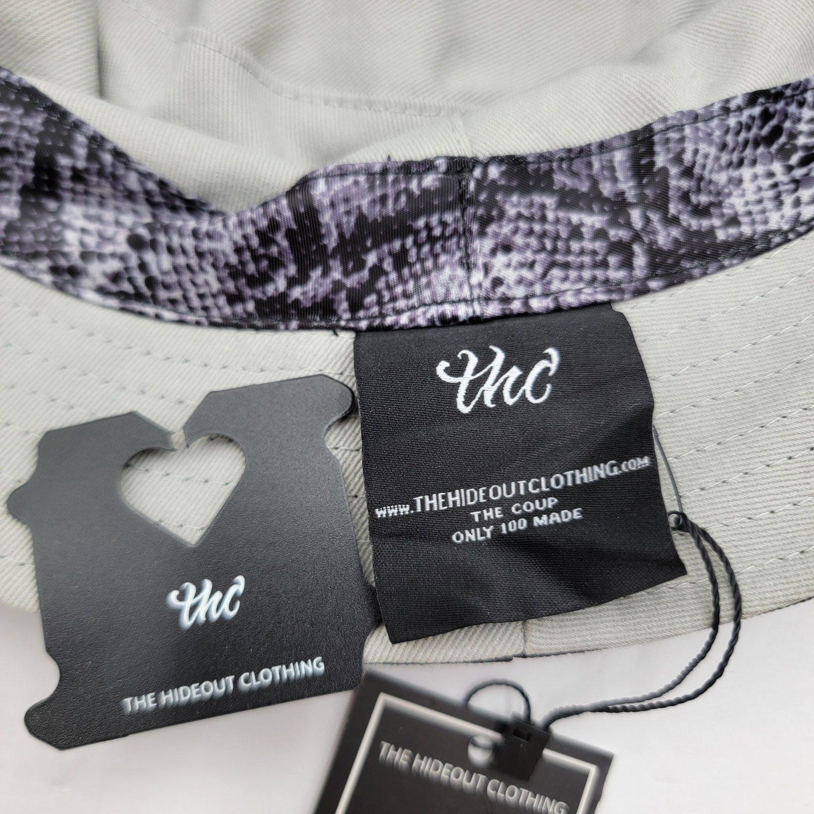 The Hideout Clothing THC Bucket Hat Black Snakeskin Print Ltd Edition 1 of 1002