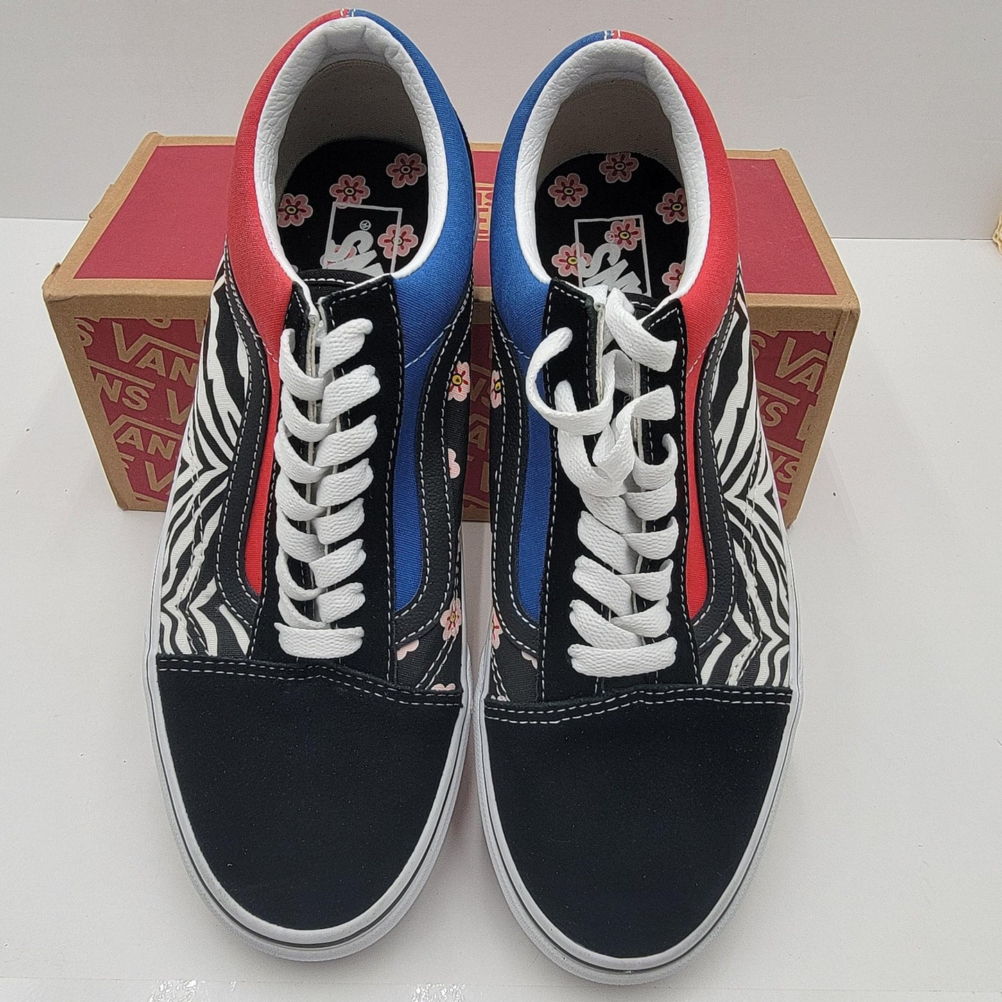 Vans Old Skool Shoes Zebra/Cherry Blossom Korean Typography