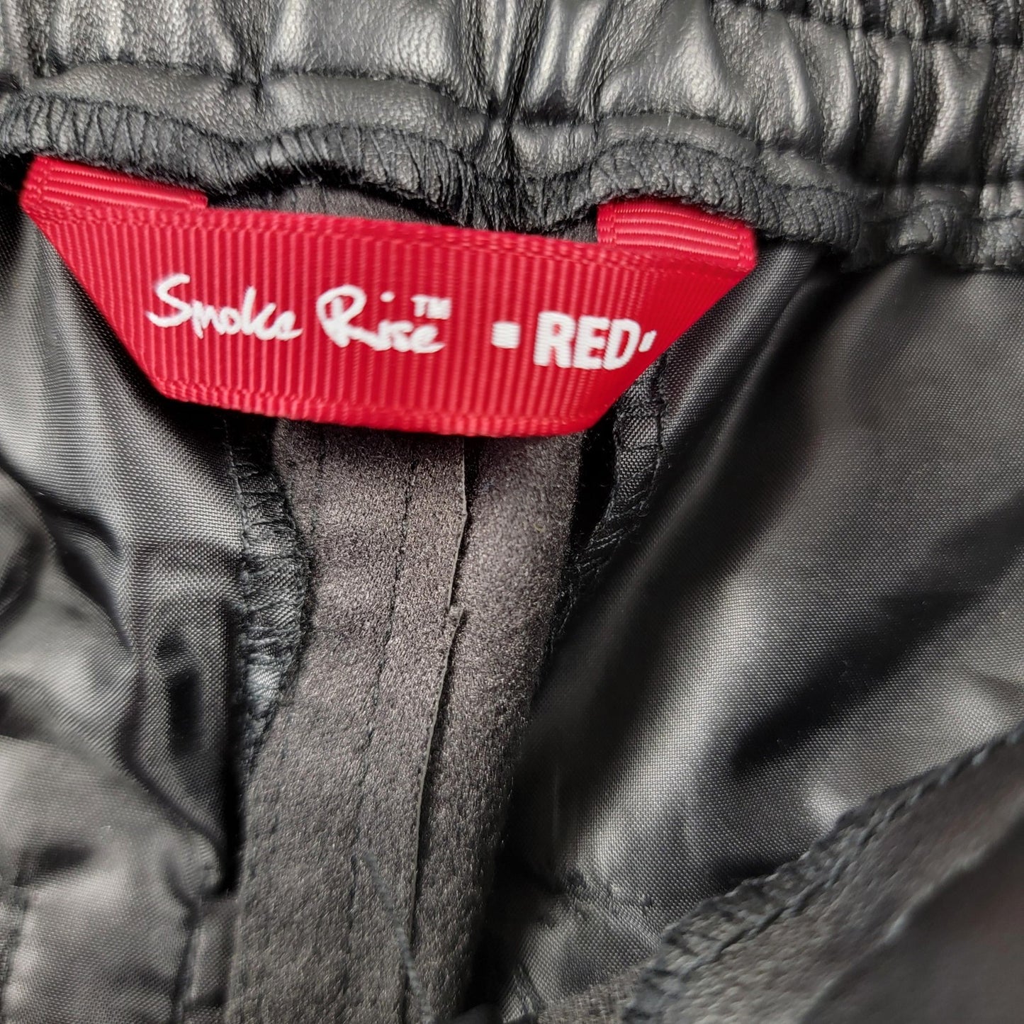 Smoke Rise Red Pants Mens Small Black Cargo Faux Leather Multi Pocket