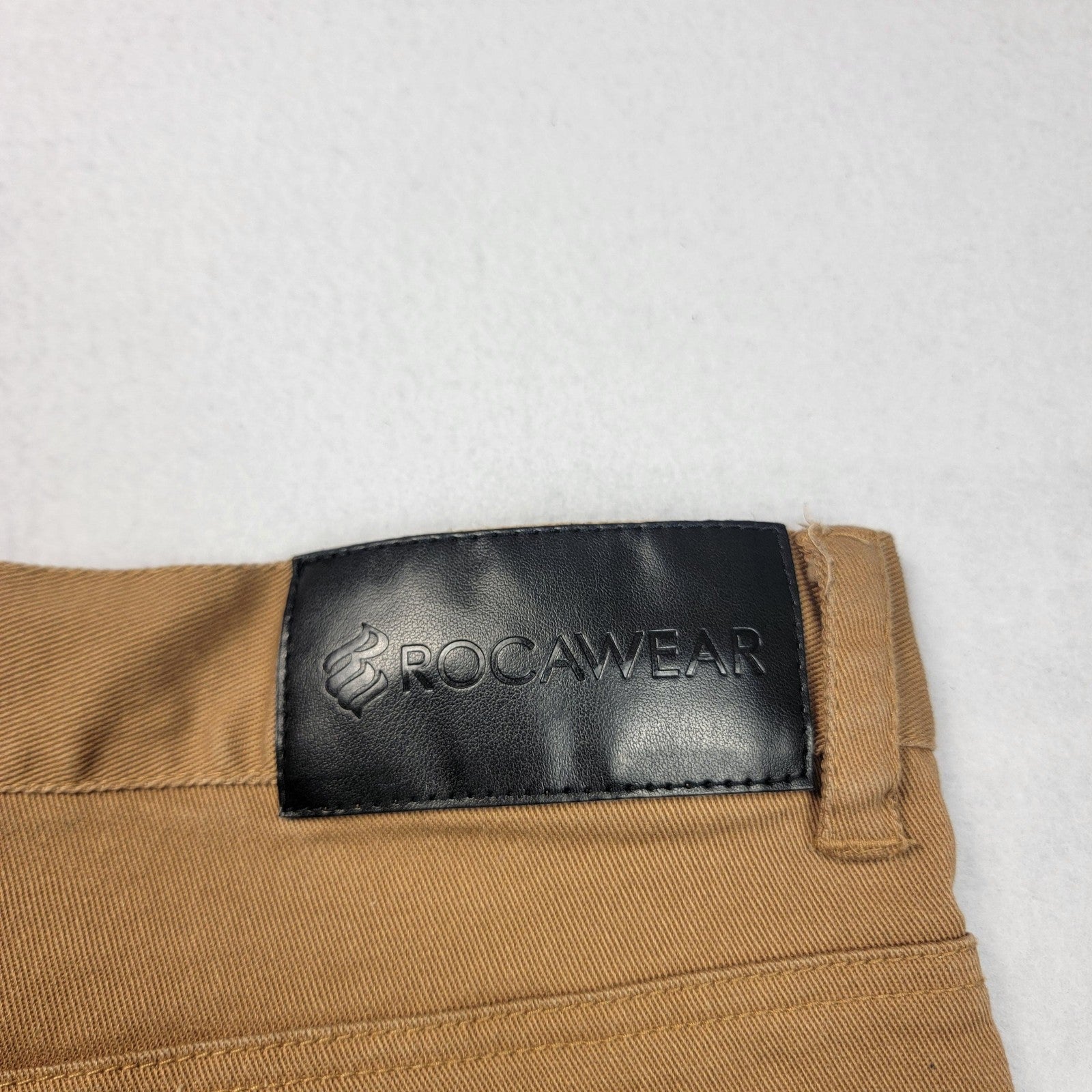 Rocawear Pants Men 42x32 Tan Khaki Slim Fit Chino Twill Side Stripe Stretch 11994