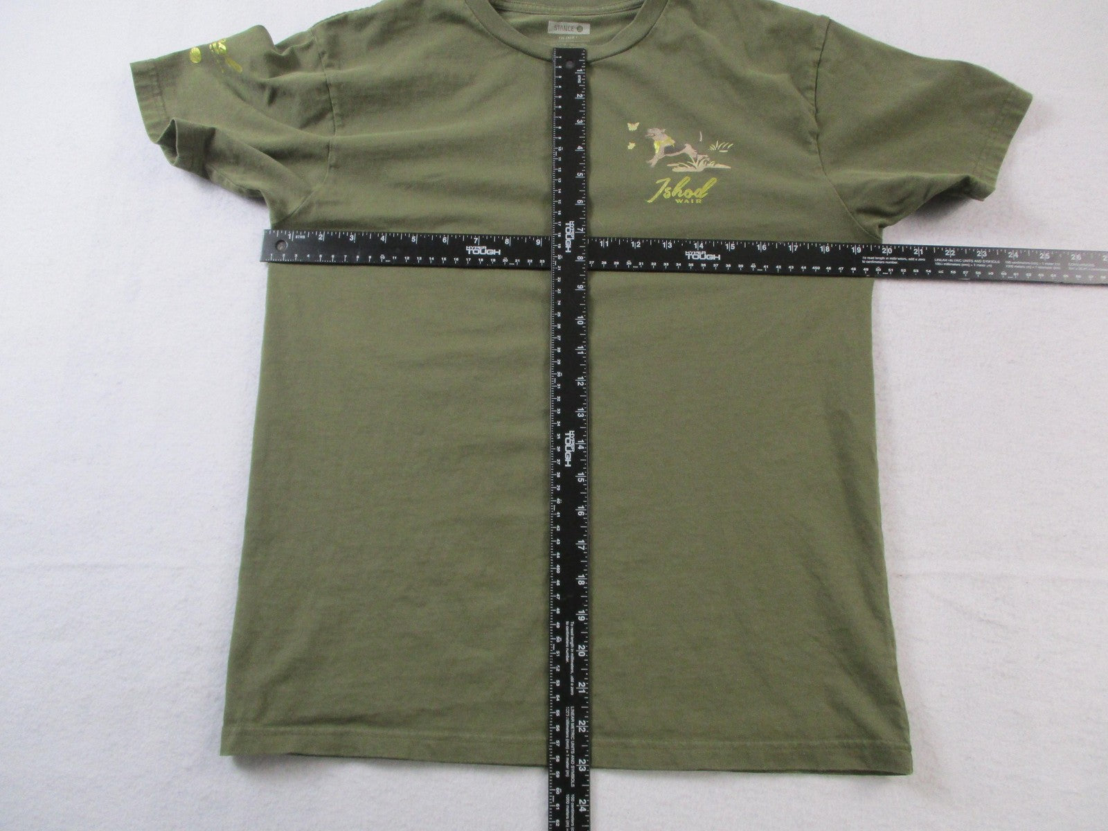 Stance Ishod Wair Real Skateboards Shirt Mens Medium Green Dog Graphic Tee 15575