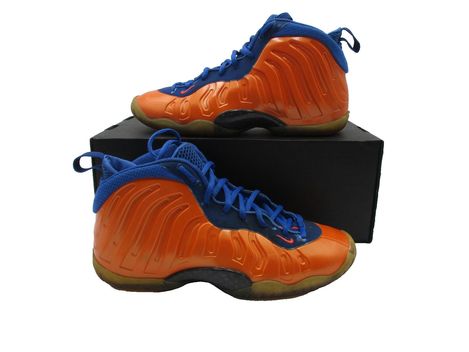 Nike Little Posite One NY Knicks Size 7Y Orange Blue Foamposite 644791800 1O60