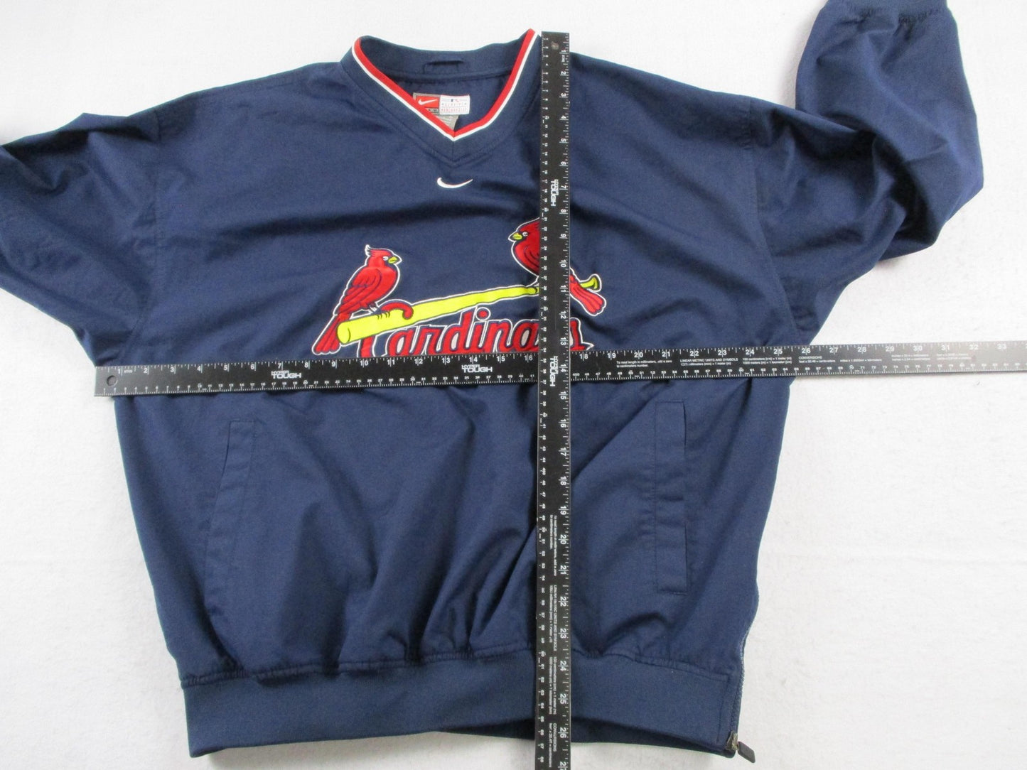 St. Louis Cardinals Jacket Mens Large Blue MLB Baseball Nike V Neck Pullover6