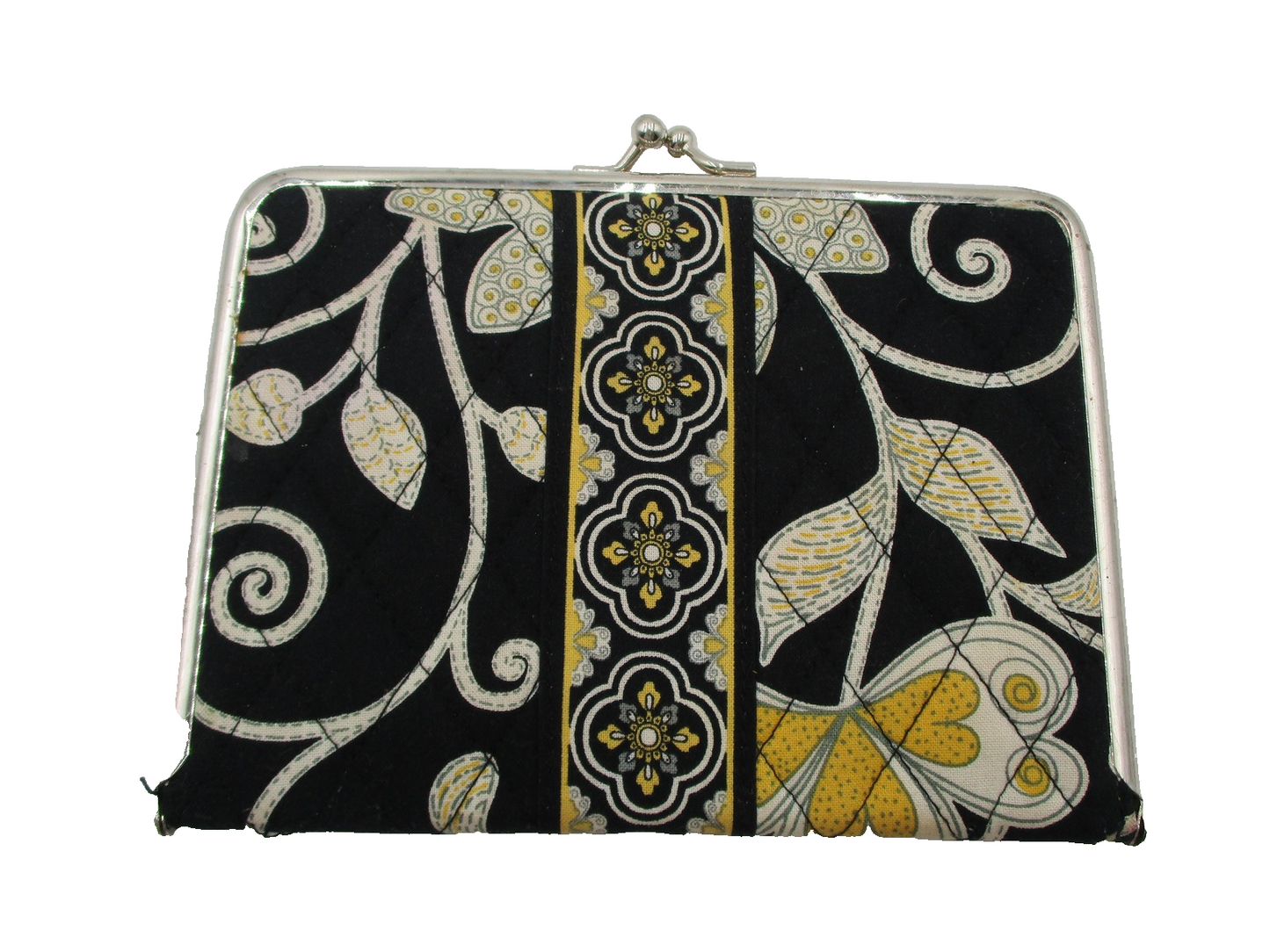 Vera Bradley Photo Wallet Women's One Size Black Bird Floral Quilted Frame1