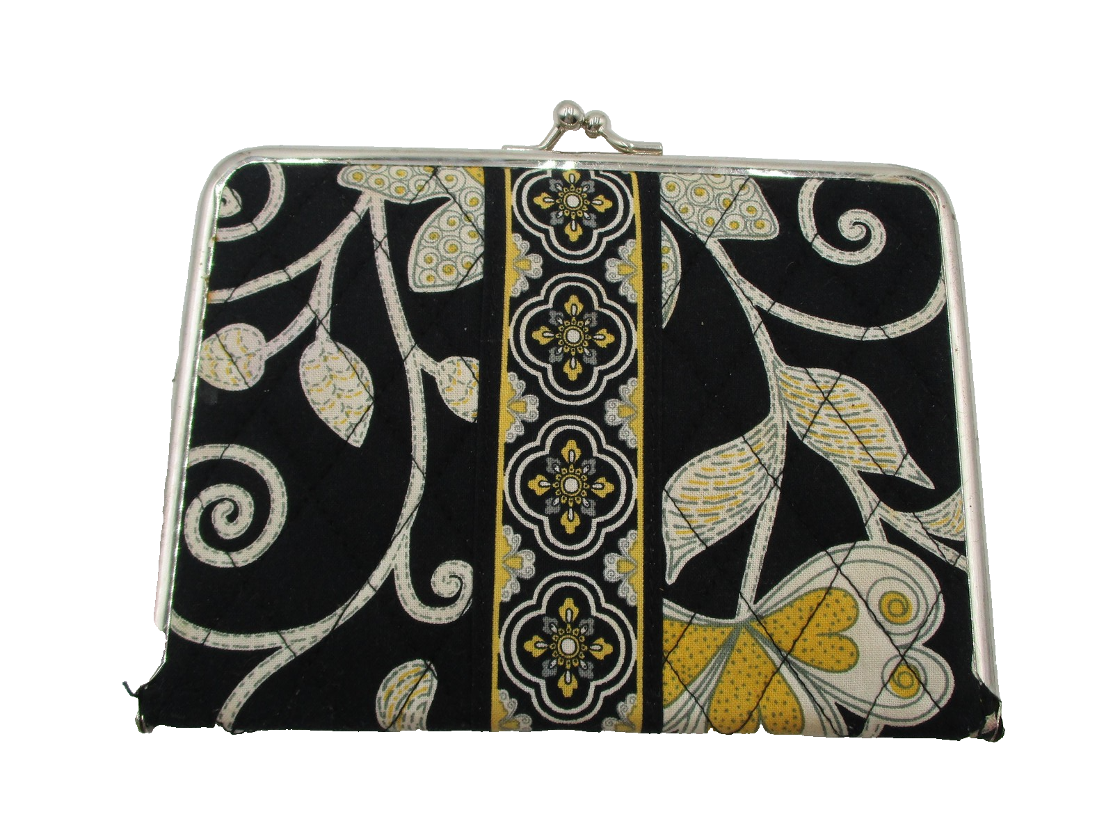 Vera Bradley Photo Wallet Women's One Size Black Bird Floral Quilted Frame1