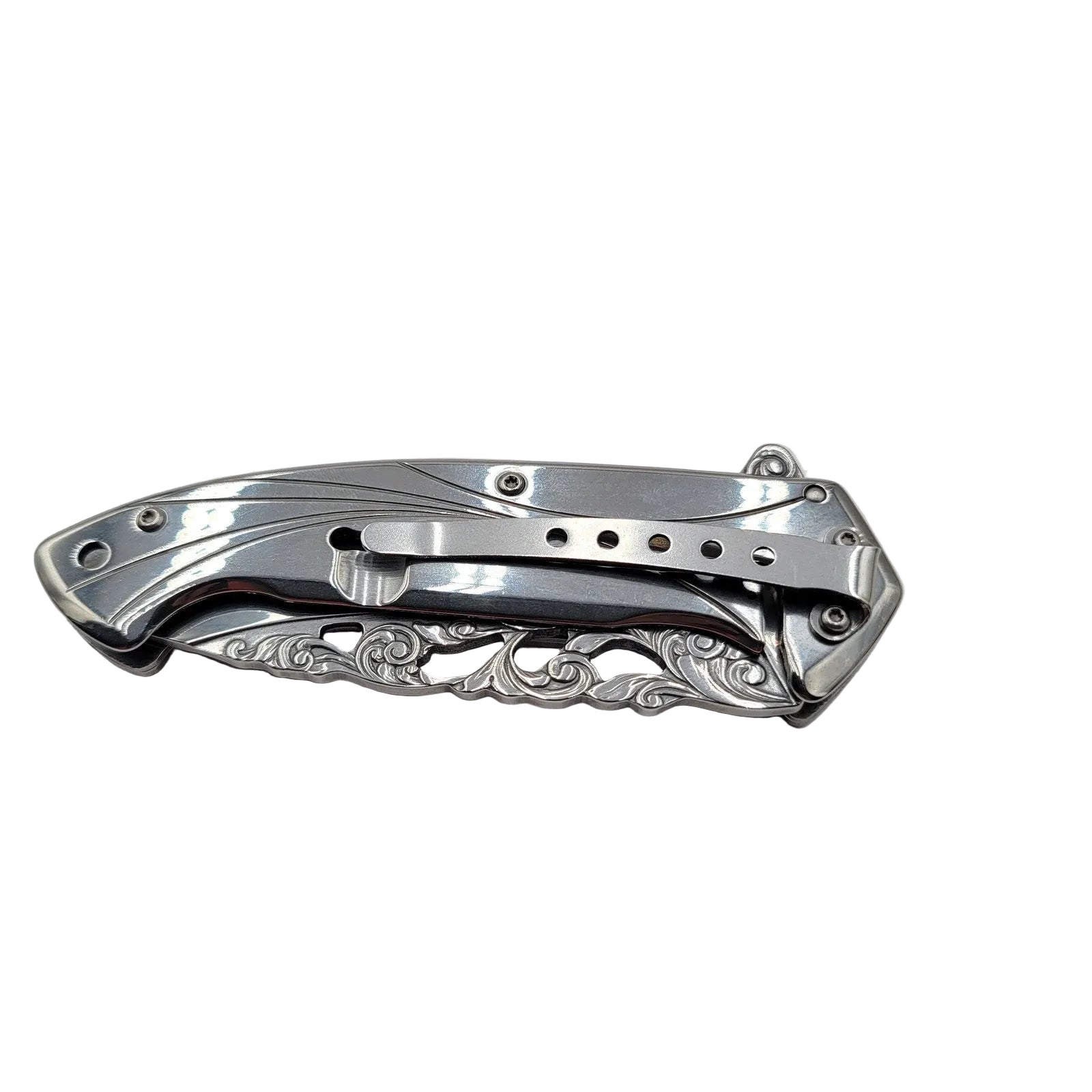 Running Wolves 4.5" Ivory Drop Point Collectible Folding Knife1