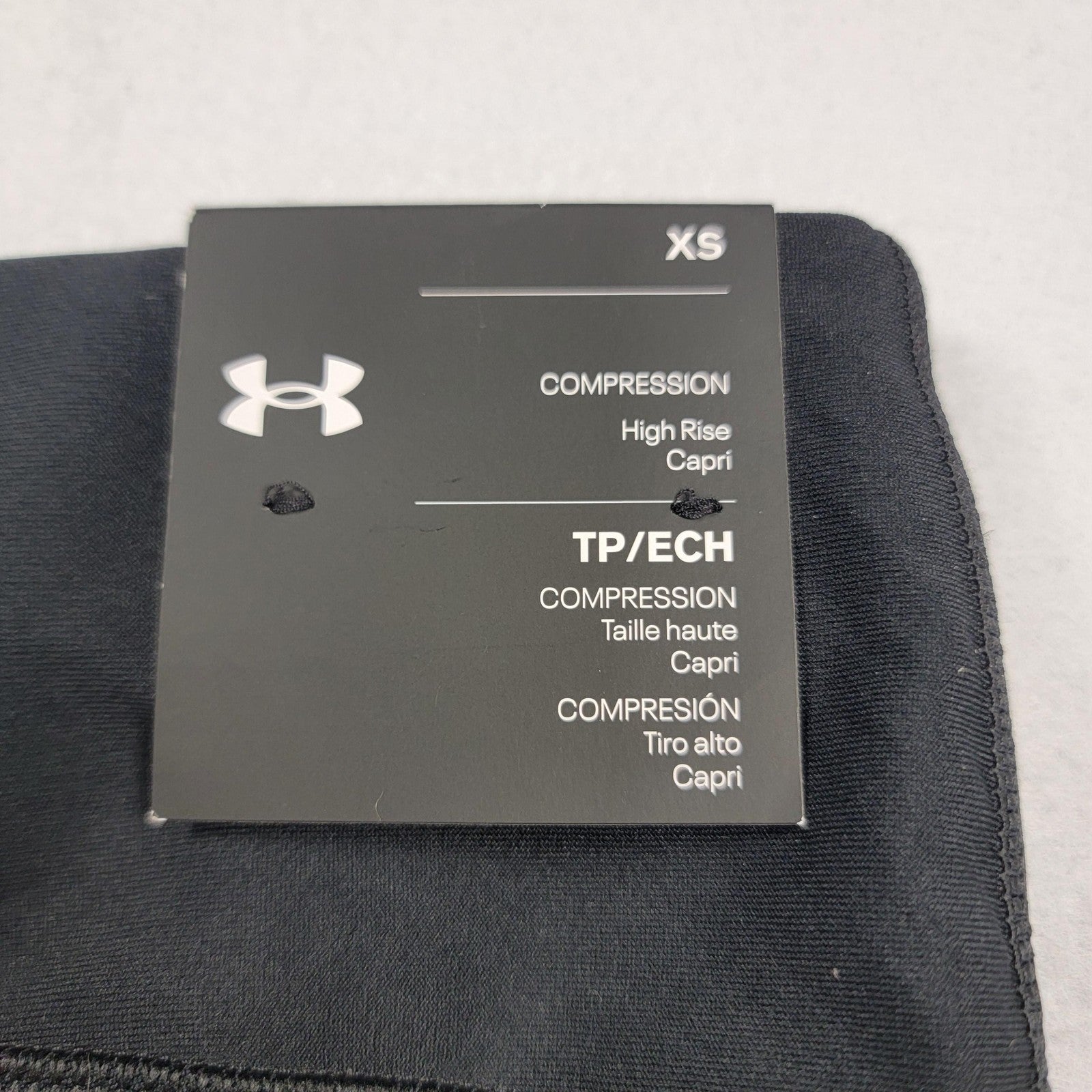 Under Armour Capri Leggings Womens XS Black Compression High Rise HeatGear
