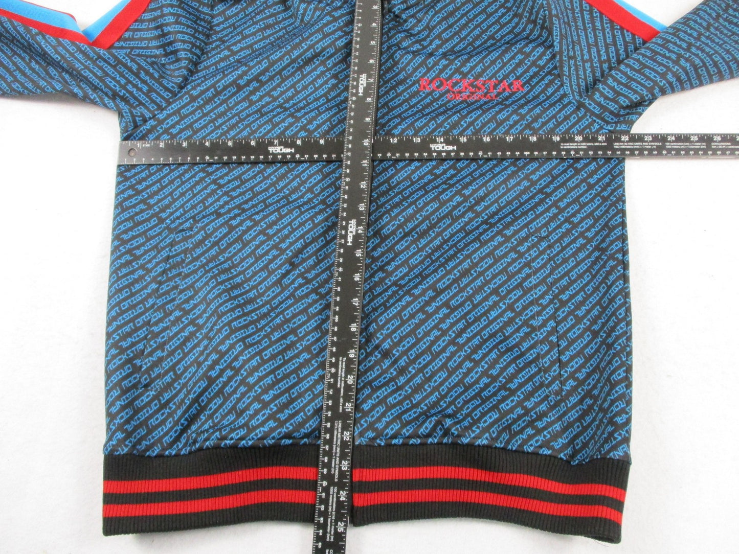 Rockstar Original Tracksuit Set Mens Large Black Blue Logo Track Sweatsuit Zip6