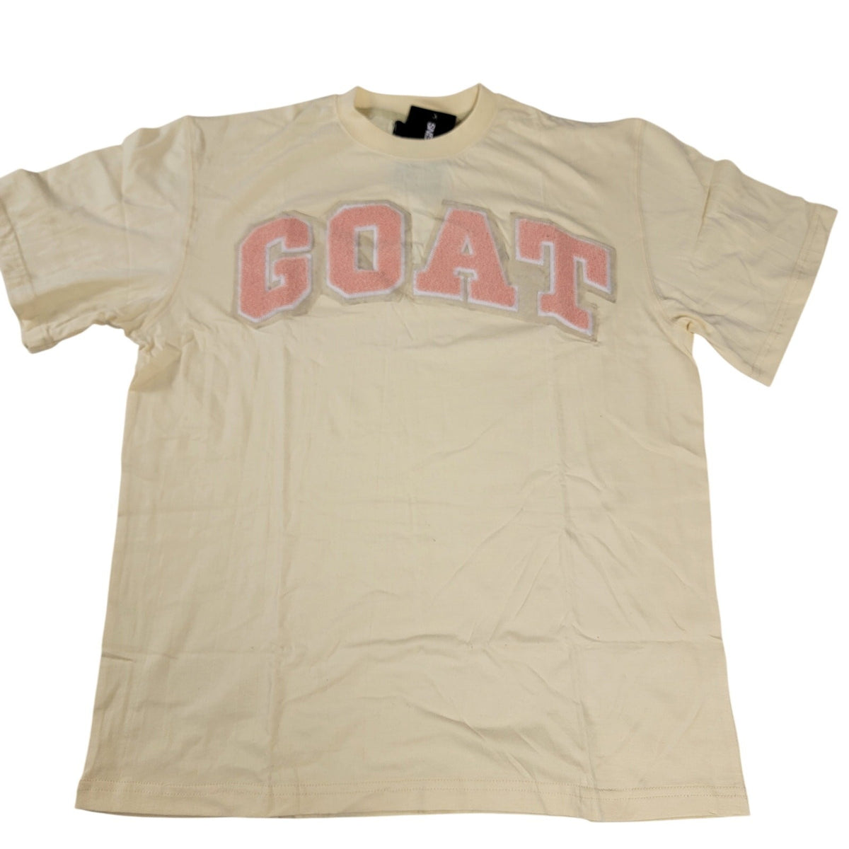 SneakGallery GOAT Short Sleeve Crewneck Jogger Sweat Set Mens L Cream NWT2