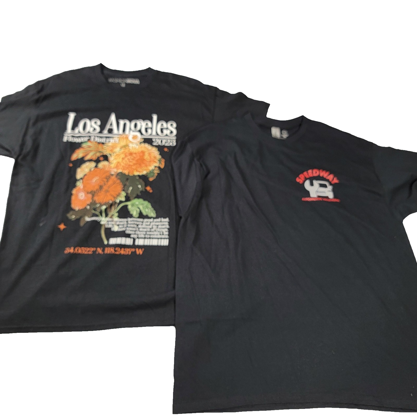 Lot 2 Graphic Shirts Women's XL Black Fashion Nova Los Angeles & Speedway
