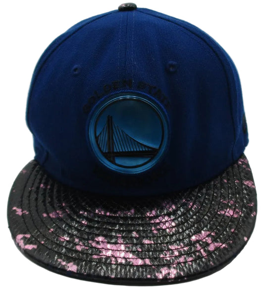 Golden State Warriors Hat Cap Strap Back One Size Blue Black NBA Mens New Era0