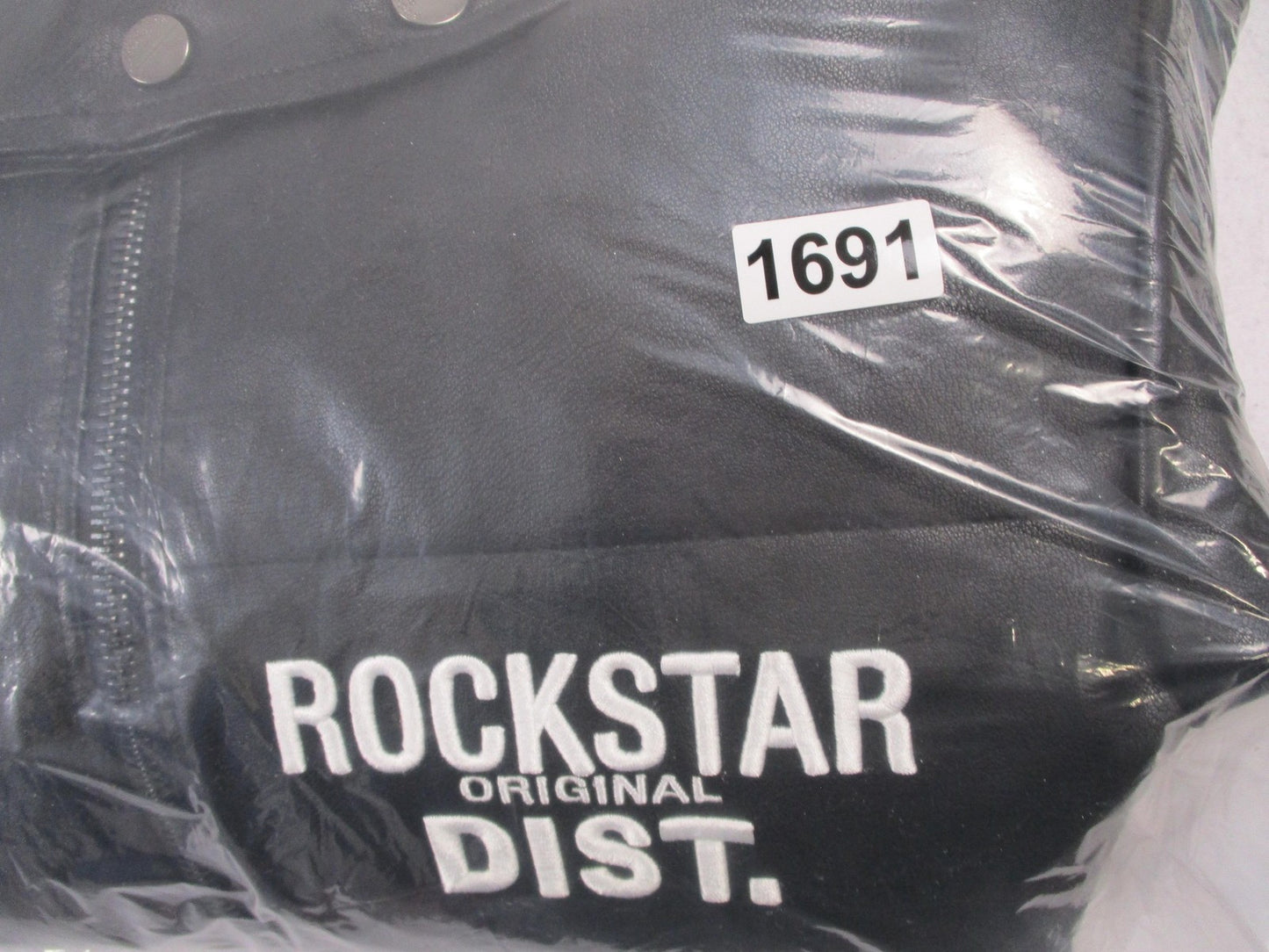 Rockstar Original Kensen Jacket Mens Large Black Faux Leather Puffer 169117