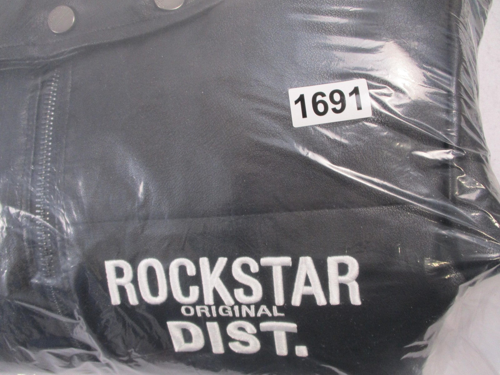 Rockstar Original Kensen Jacket Mens Large Black Faux Leather Puffer 169117