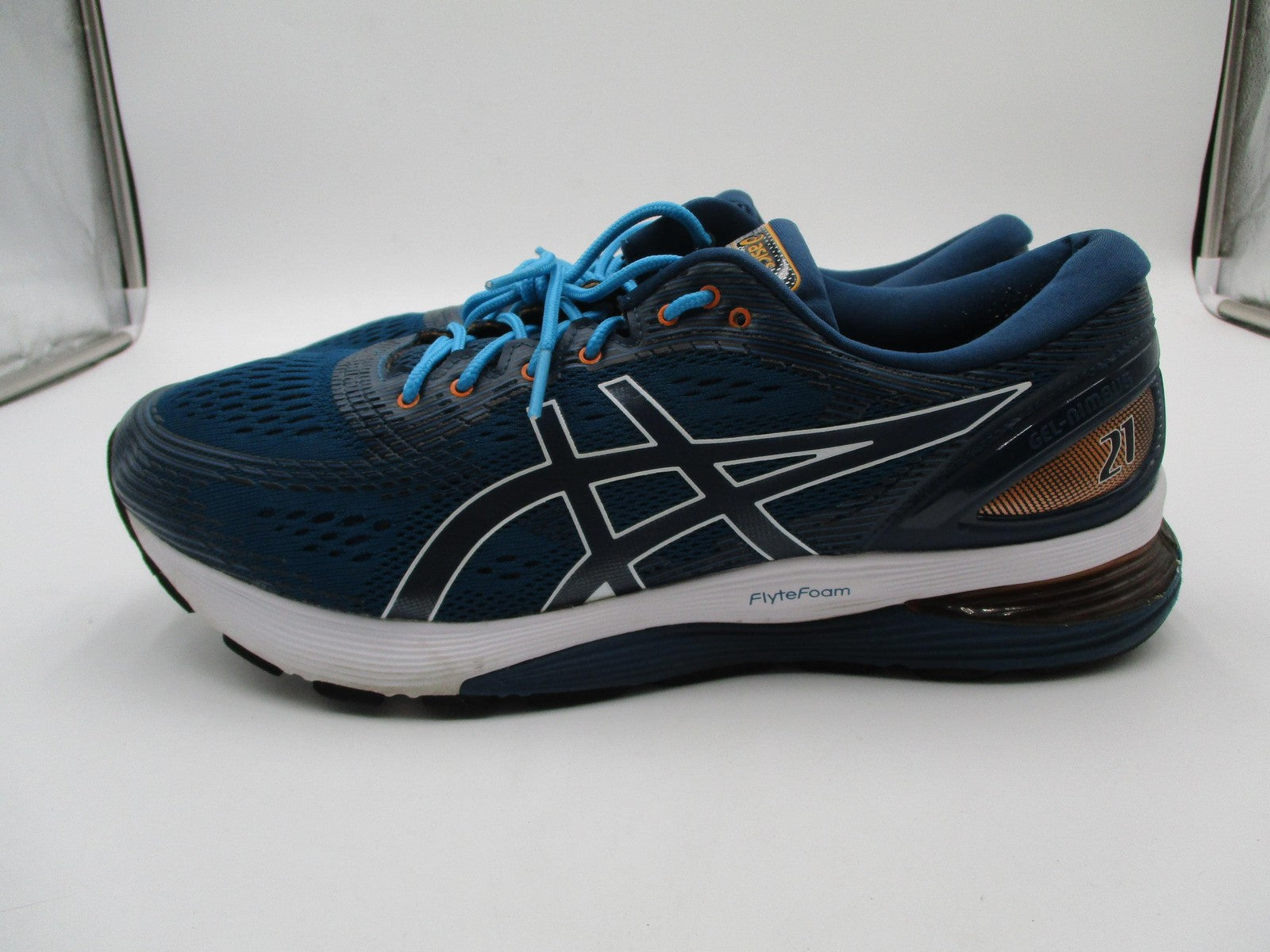 ASICS Gel-Nimbus 21 Shoes Mens Size 11.5 Blue Running Athletic Sneakers 1011A1691