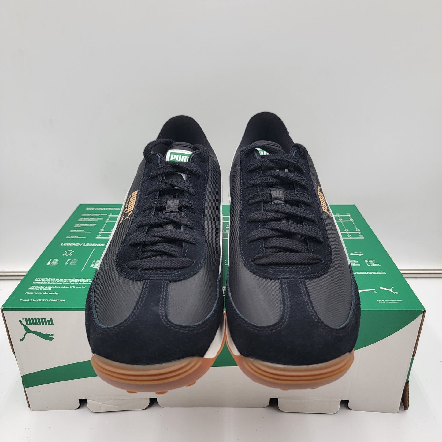 Men's PUMA Easy Rider Vintage Athletic Shoes Black/White Sz 122