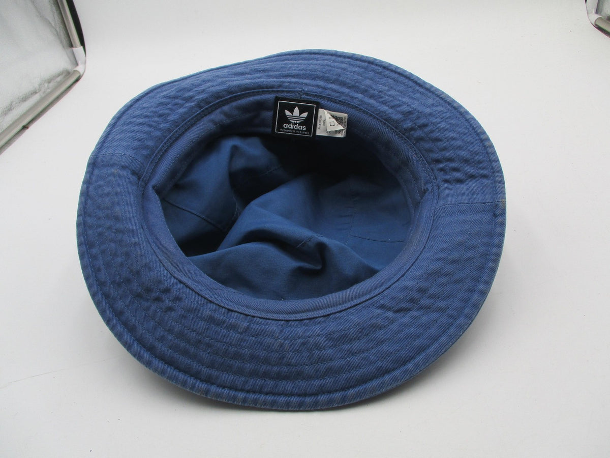 Adidas Hat Cap Bucket Mens One Size Blue Twill Trefoil Logo Casual Summer8