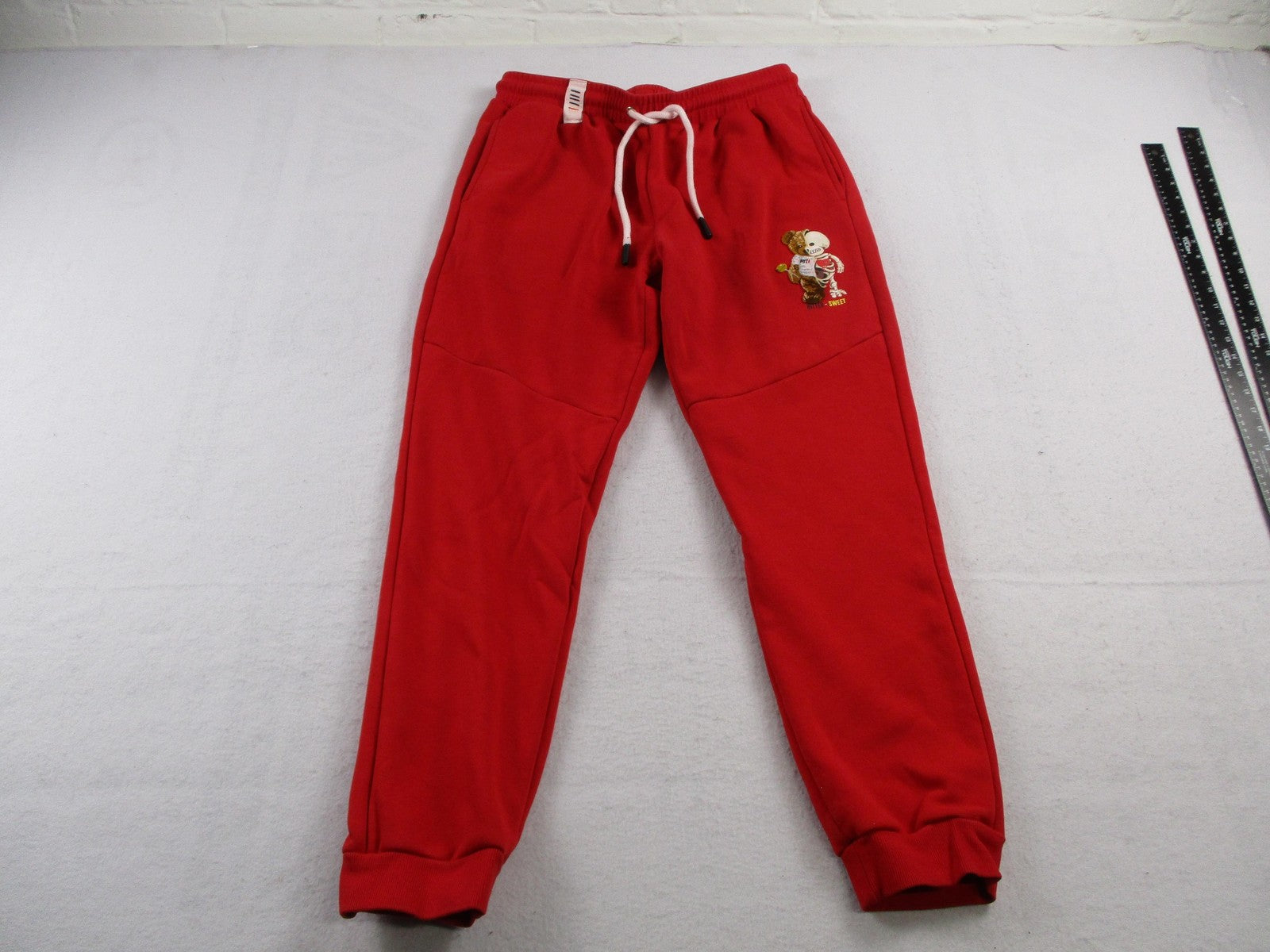 Loop Tracksuit Mens 2XL Red Bitter Sweet Bear Graphic Fleece Hoodie Joggers 169412
