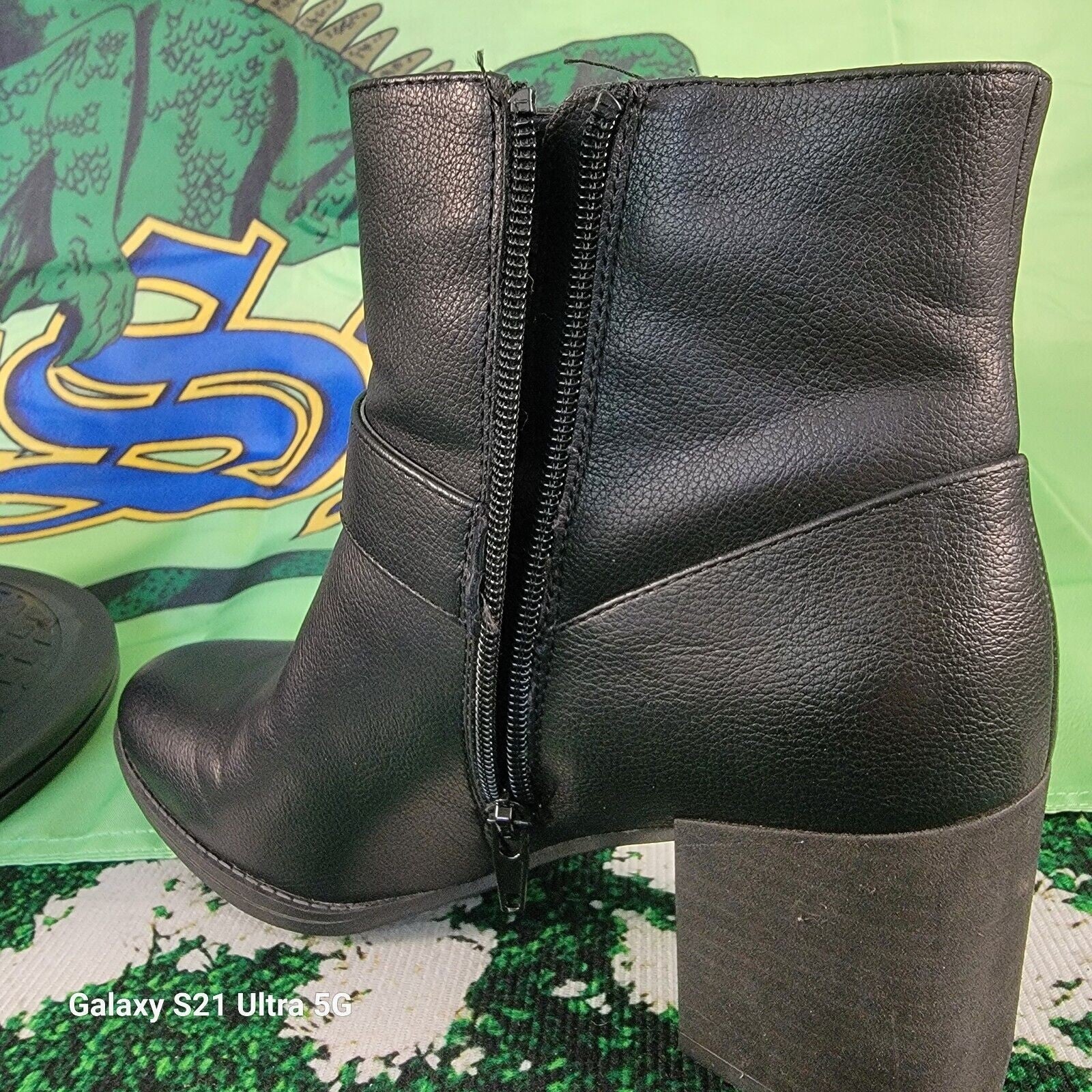 SOUL Naturalizer Womens Black Block Heel Booties Shoes 8 Wide Sz 8W5