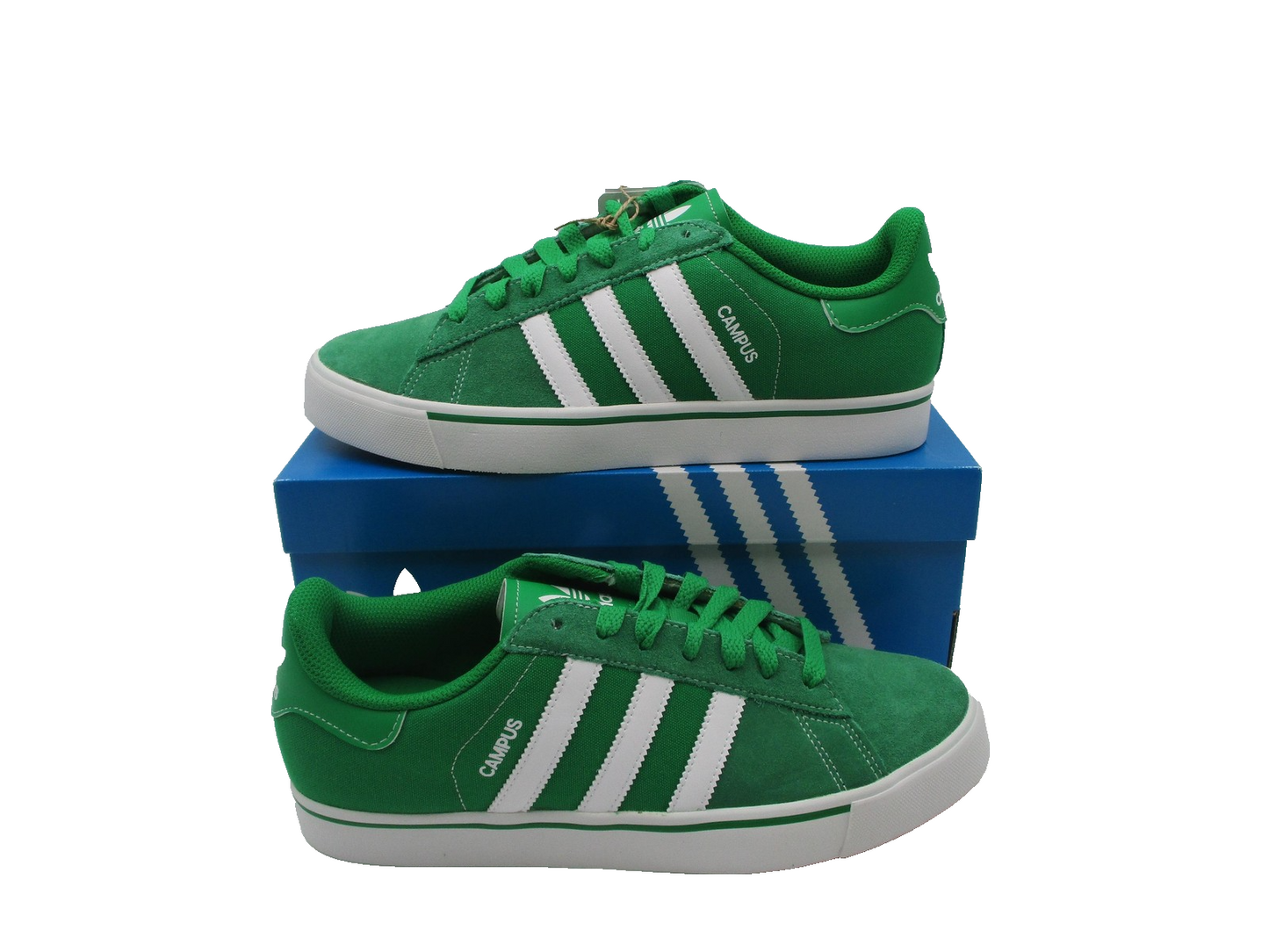 Adidas Campus Vulc Shoes Mens Size 9.5 Green White Originals Skate Suede JQ00520