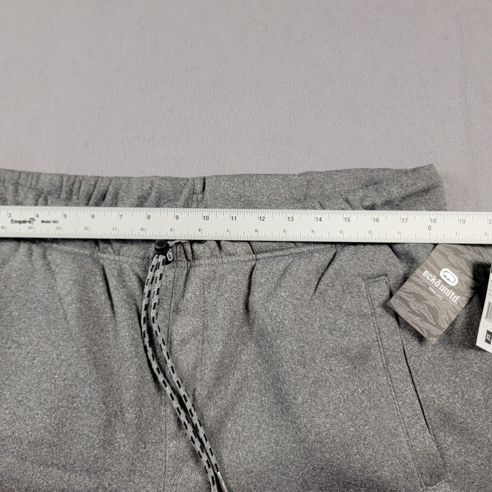 Ecko Unltd Pants Unisex XL Grey Marled Joggers Sweatpants Athletic Logo
