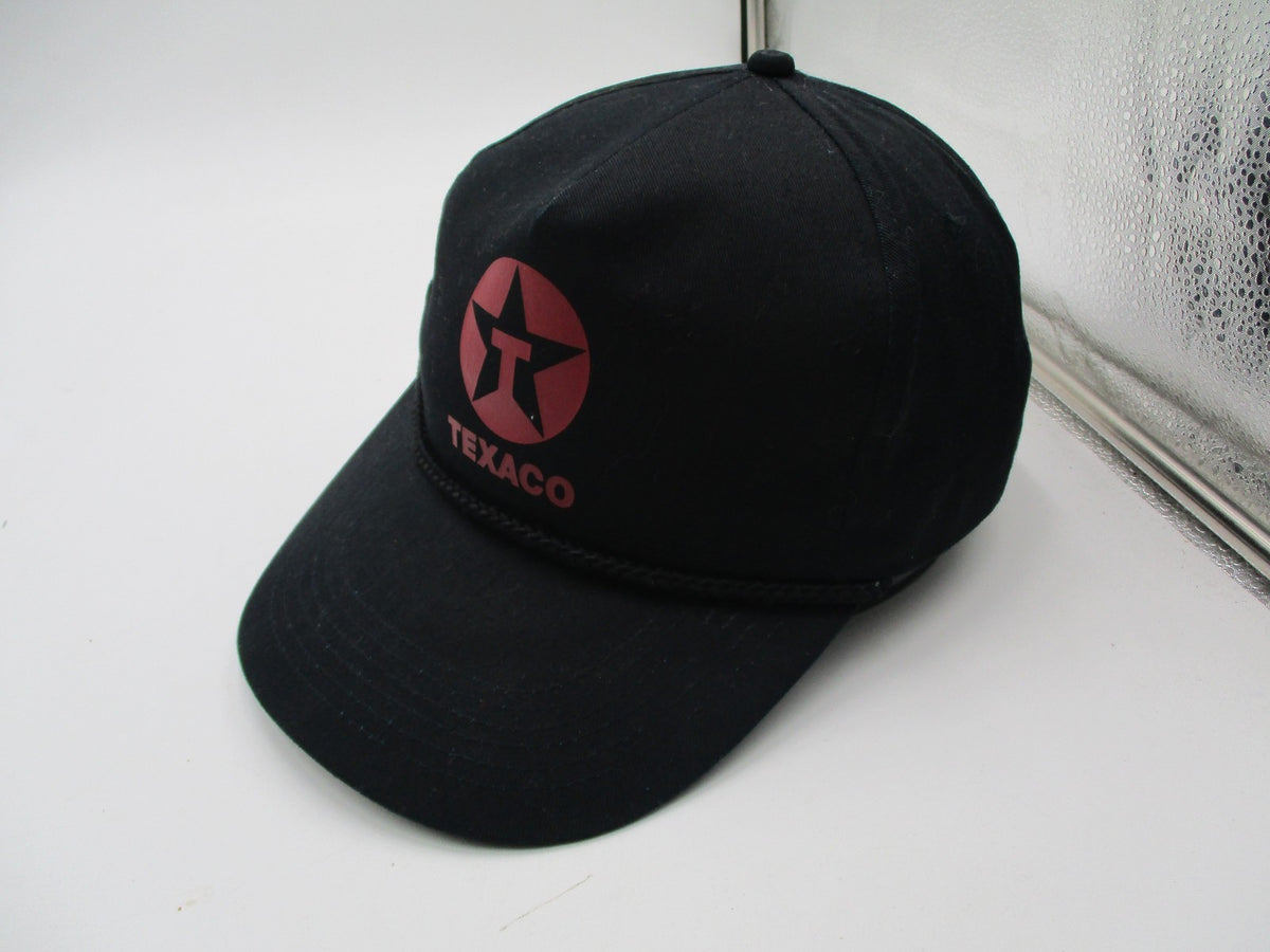 Texaco Black Cotton Adjustable Snapback Rope Baseball Hat Cap Gas Oil Logo OSFA3