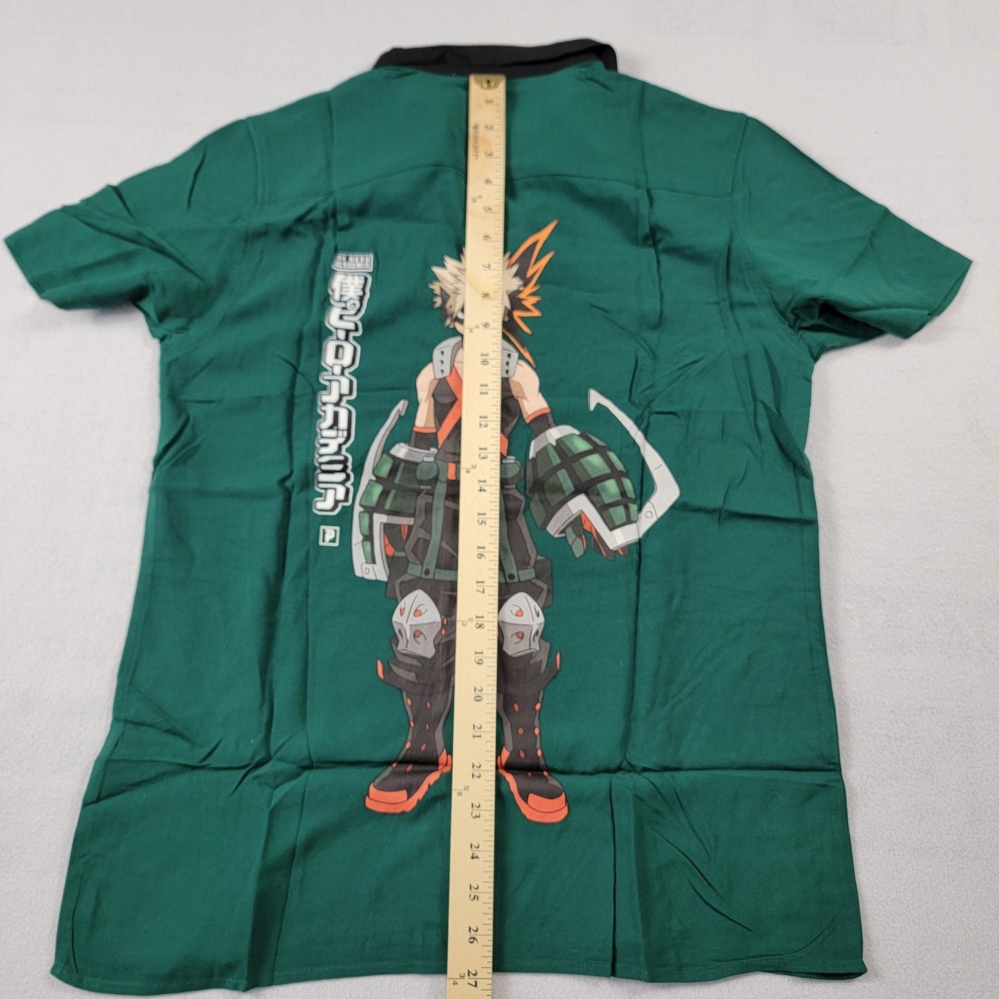 Primitive x My Hero Academia Katsuki Bakugo Button Up Green Sz S